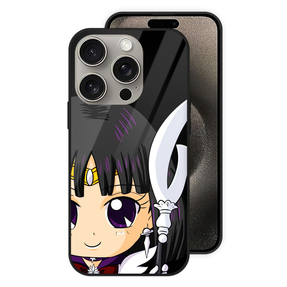 （画像用） 美少女戦士セーラームーン 土萠ほたる Sailor Moon Tomoe Hotaru （セーラーサターン；Sailor Saturn） 【iPhone15Pro対応】スマホケース 耐衝撃＆黄変防止 背面ガラス