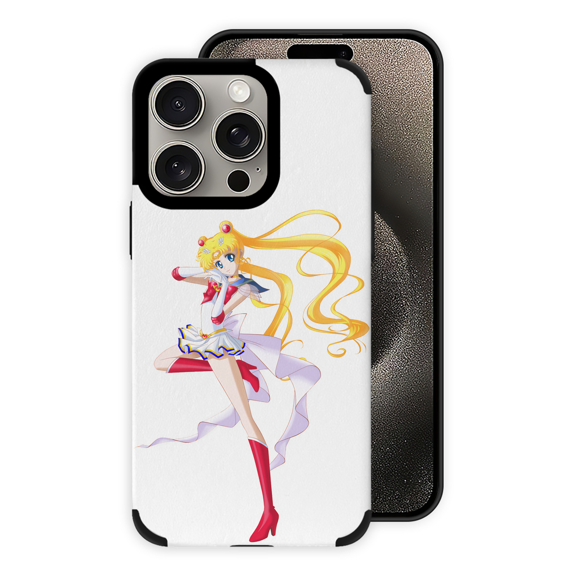（画像用） 美少女戦士セーラームーン 月野 うさぎ つきの うさぎ Sailor Moon Tsukino Usagi 【iPhone15ProMax対応】 PUレザー スマホケース 耐衝撃＆黄変防止