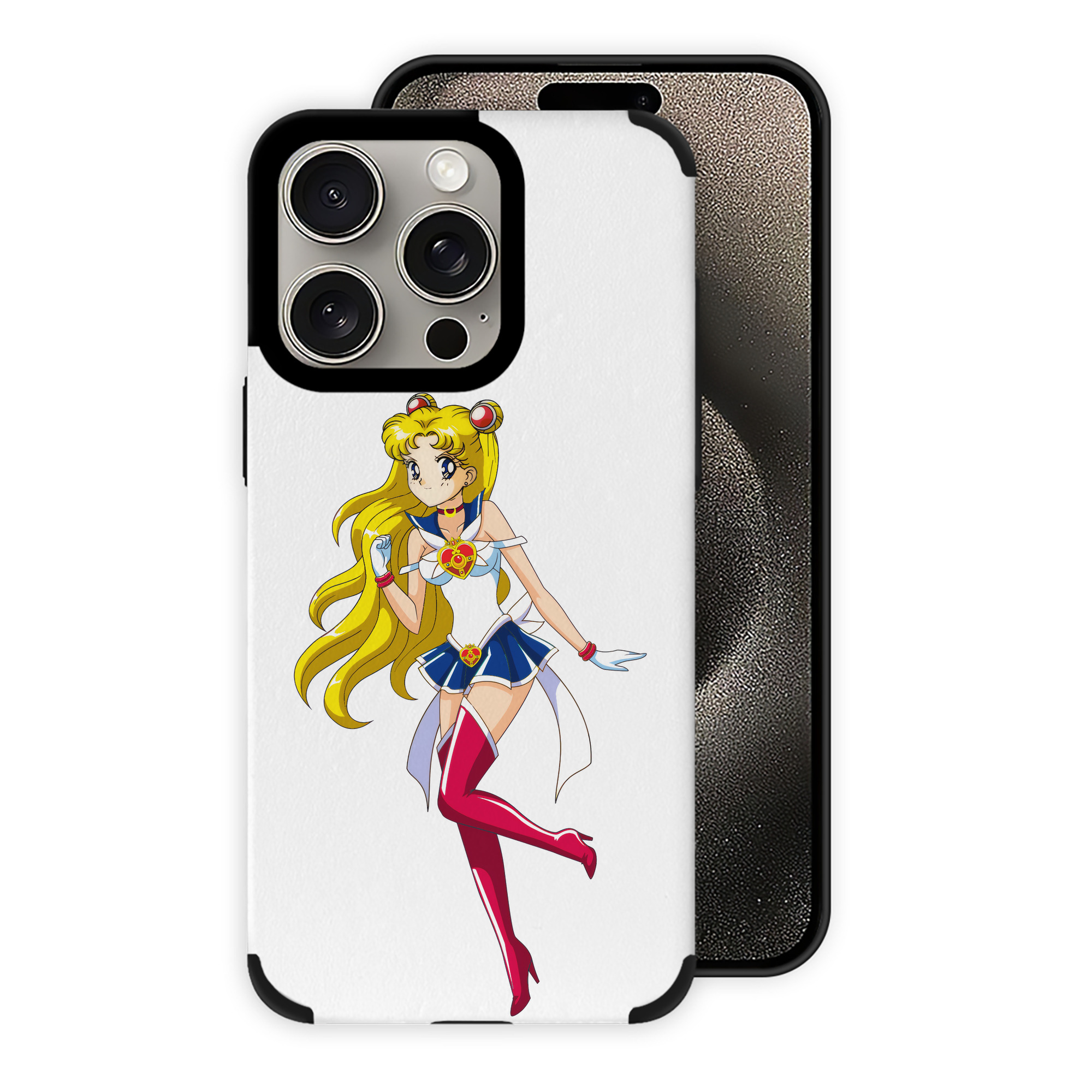 （画像用） 美少女戦士セーラームーン 月野 うさぎ つきの うさぎ Sailor Moon Tsukino Usagi 【iPhone15ProMax対応】 PUレザー スマホケース 耐衝撃＆黄変防止