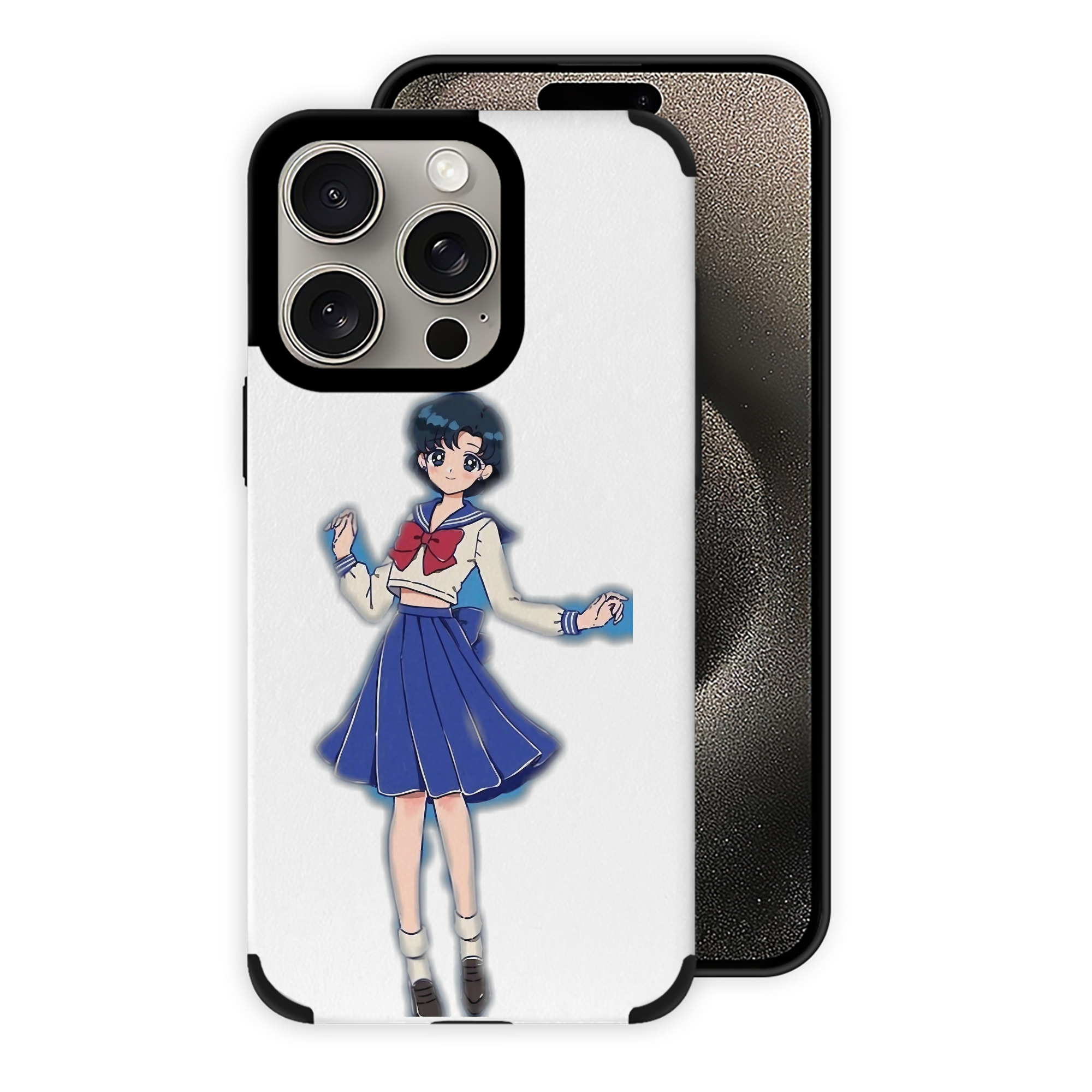 （画像用） 美少女戦士セーラームーン 水野 亜美 みずの あみ Sailor Moon Mizuno Ami 【iPhone15ProMax対応】 PUレザー スマホケース 耐衝撃＆黄変防止