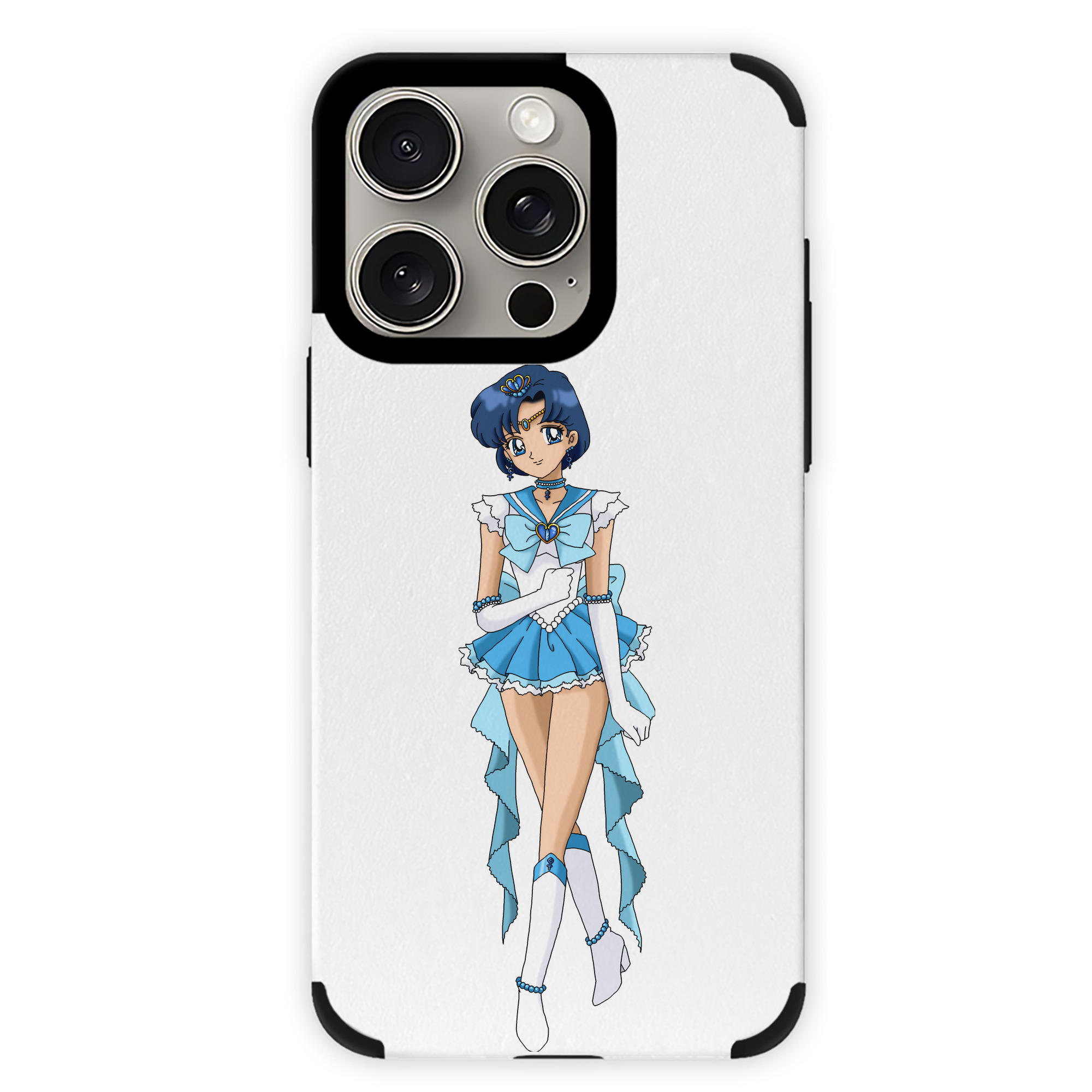 （画像用） 美少女戦士セーラームーン 水野 亜美 みずの あみ Sailor Moon Mizuno Ami 【iPhone15ProMax対応】 PUレザー スマホケース 耐衝撃＆黄変防止