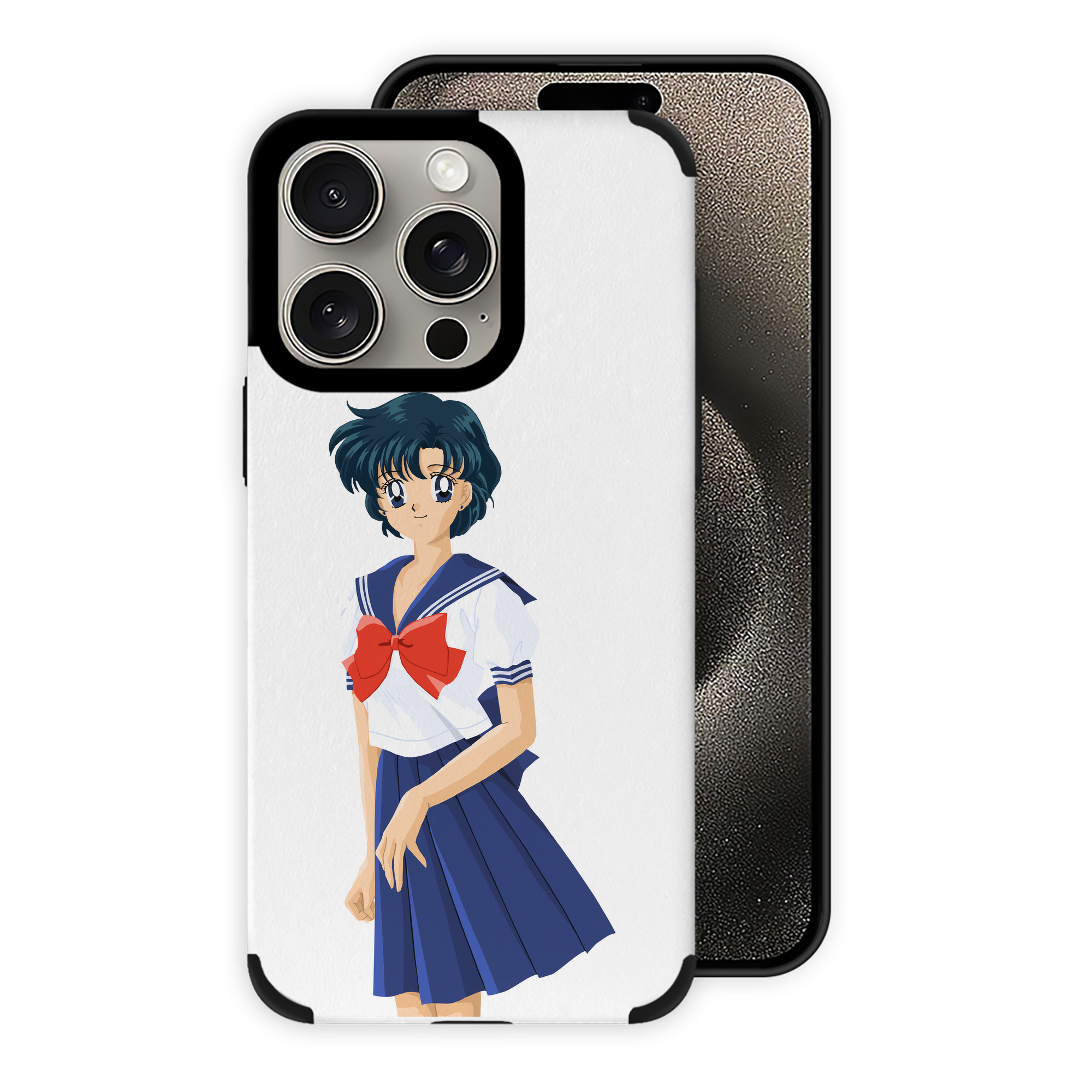 （画像用） 美少女戦士セーラームーン 水野 亜美 みずの あみ Sailor Moon Mizuno Ami 【iPhone15ProMax対応】 PUレザー スマホケース 耐衝撃＆黄変防止