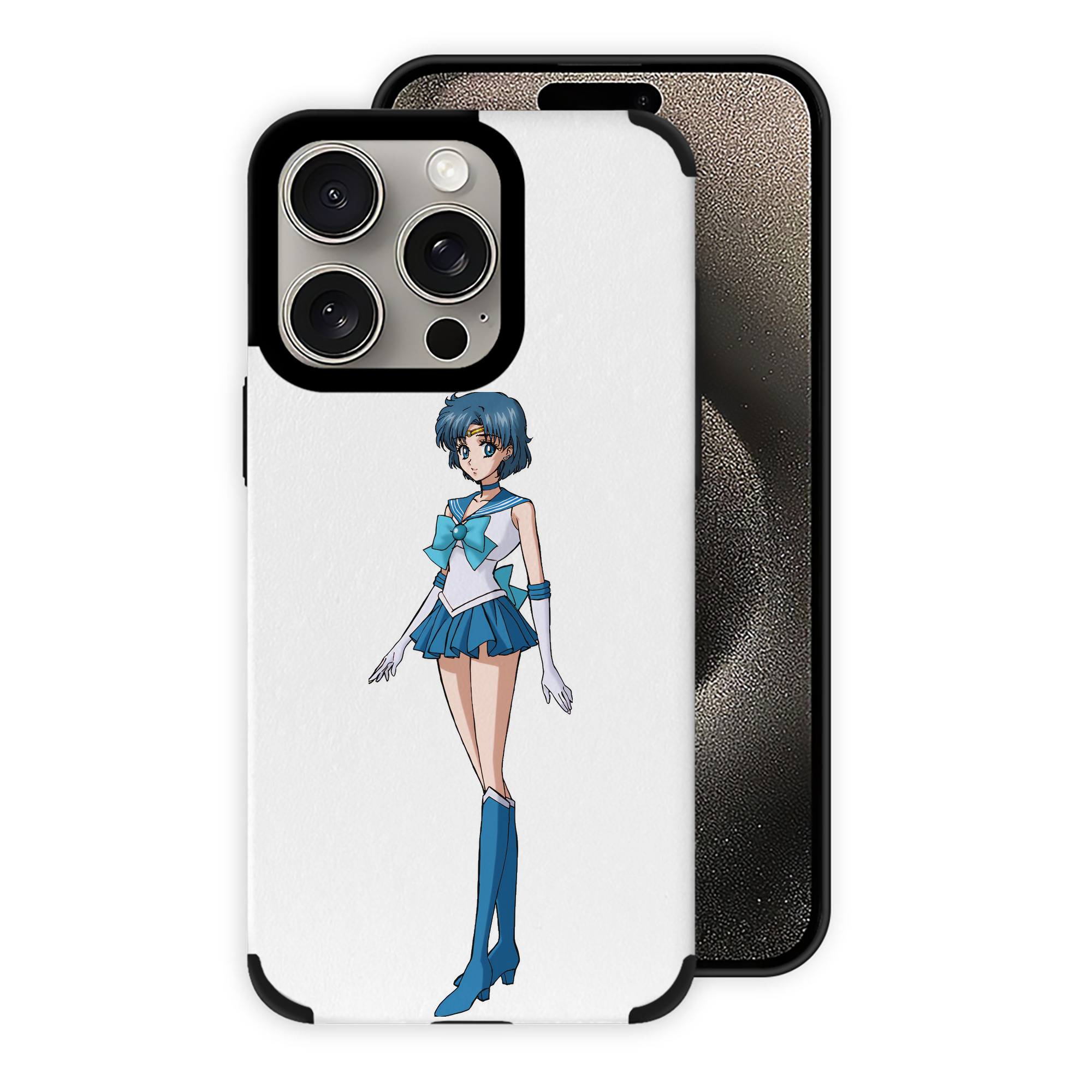 （画像用） 美少女戦士セーラームーン 水野 亜美 みずの あみ Sailor Moon Mizuno Ami 【iPhone15ProMax対応】 PUレザー スマホケース 耐衝撃＆黄変防止