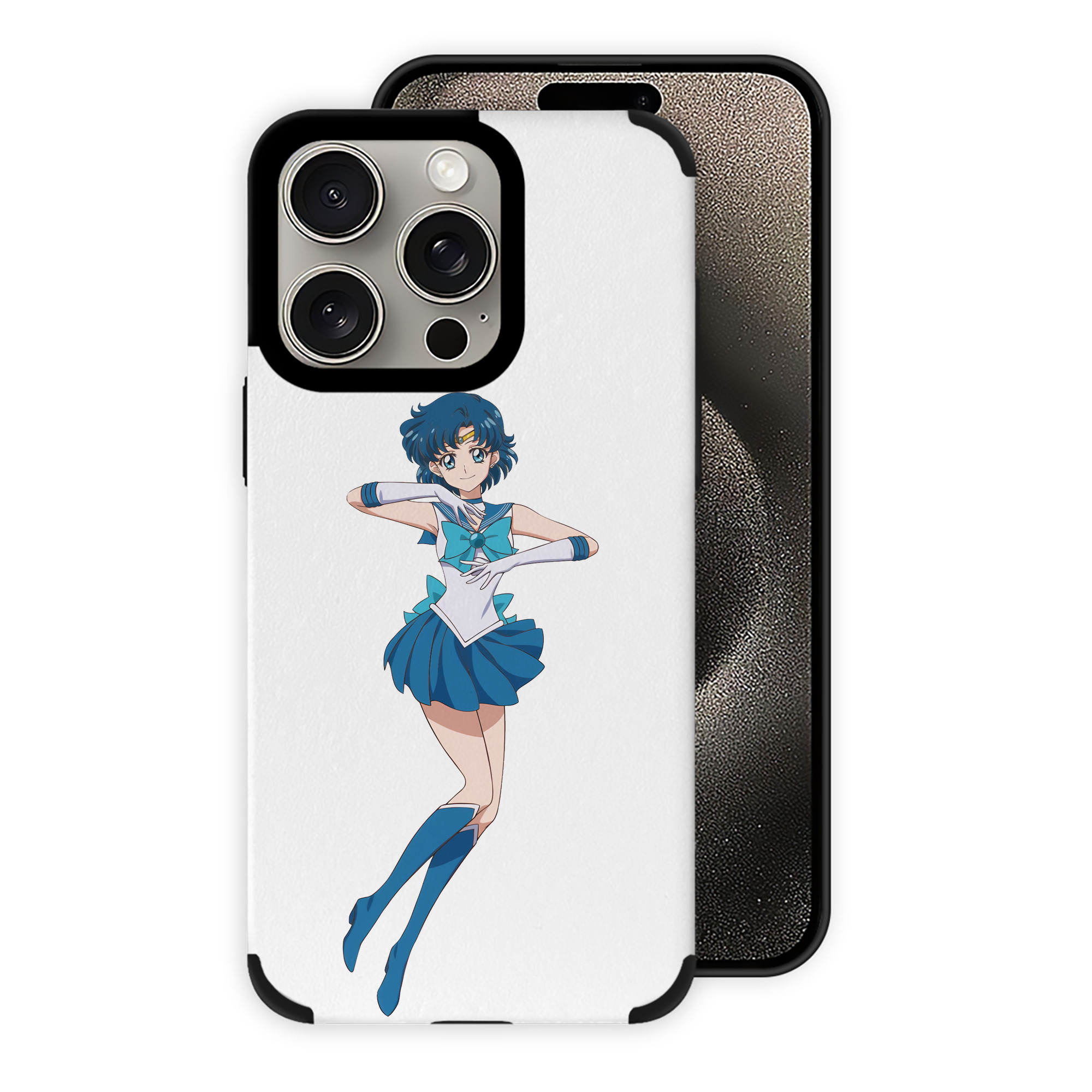 （画像用） 美少女戦士セーラームーン 水野 亜美 みずの あみ Sailor Moon Mizuno Ami 【iPhone15ProMax対応】 PUレザー スマホケース 耐衝撃＆黄変防止
