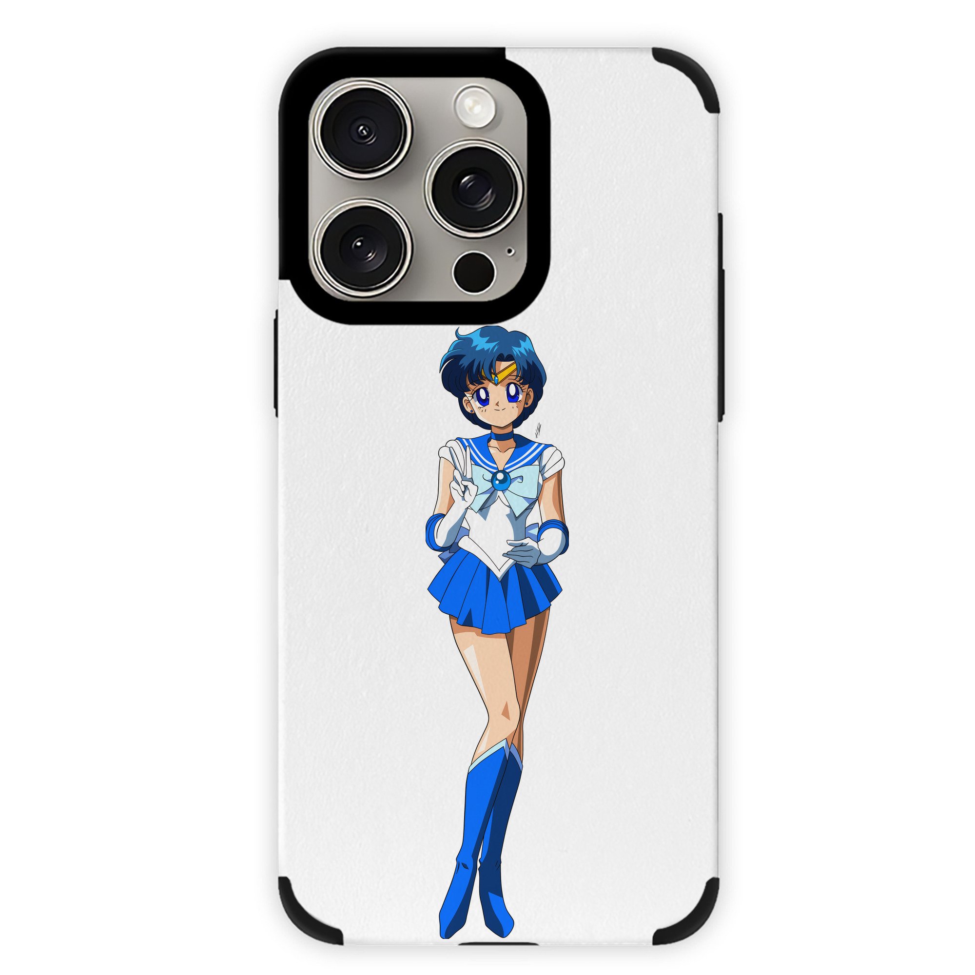 （画像用） 美少女戦士セーラームーン 水野 亜美 みずの あみ Sailor Moon Mizuno Ami 【iPhone15ProMax対応】 PUレザー スマホケース 耐衝撃＆黄変防止