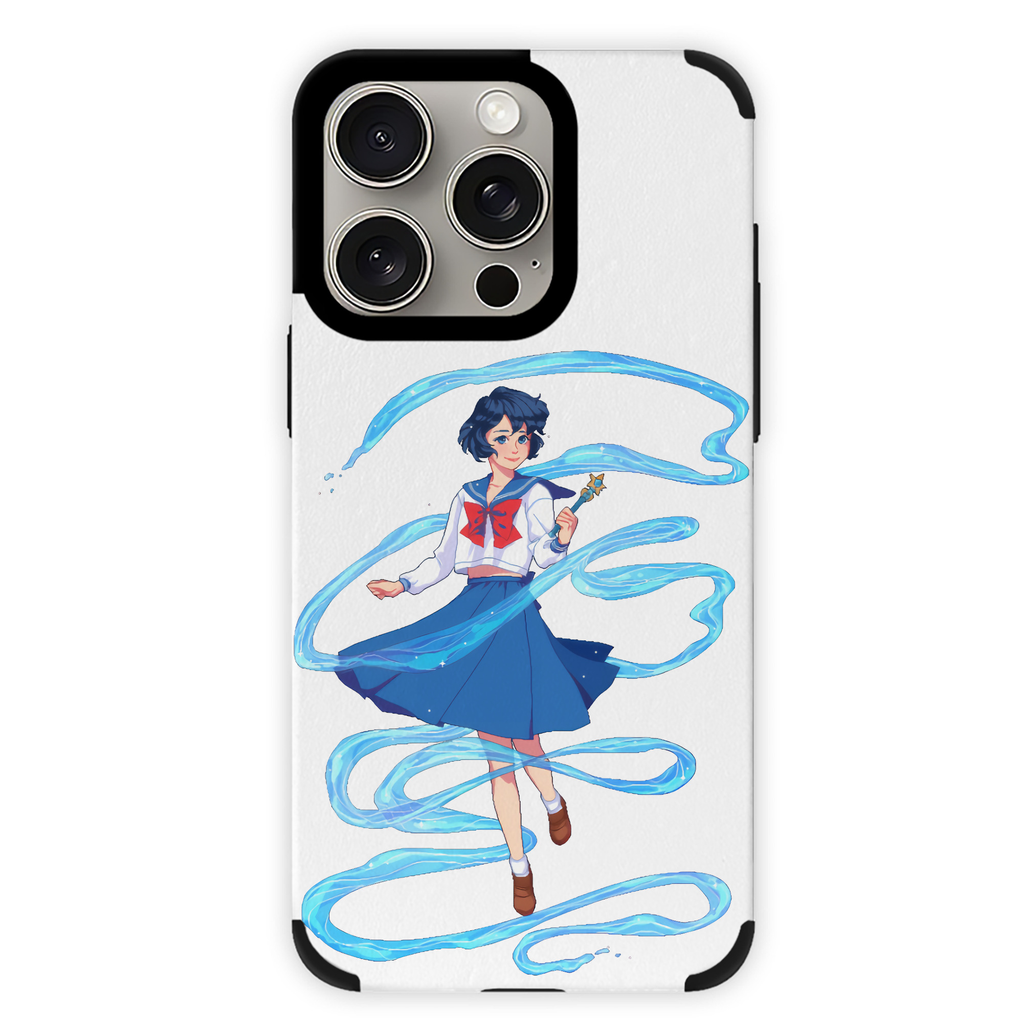 （画像用） 美少女戦士セーラームーン 水野 亜美 みずの あみ Sailor Moon Mizuno Ami 【iPhone15ProMax対応】 PUレザー スマホケース 耐衝撃＆黄変防止