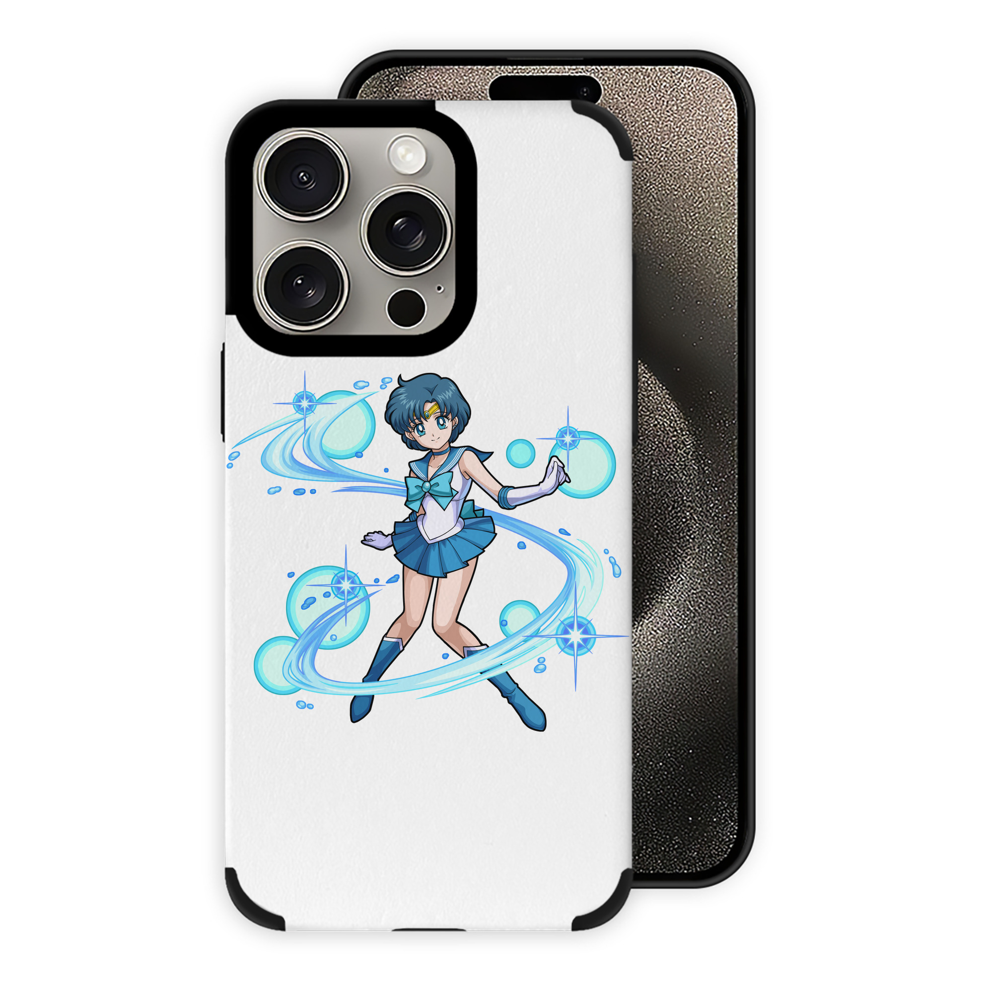 （画像用） 美少女戦士セーラームーン 水野 亜美 みずの あみ Sailor Moon Mizuno Ami 【iPhone15ProMax対応】 PUレザー スマホケース 耐衝撃＆黄変防止