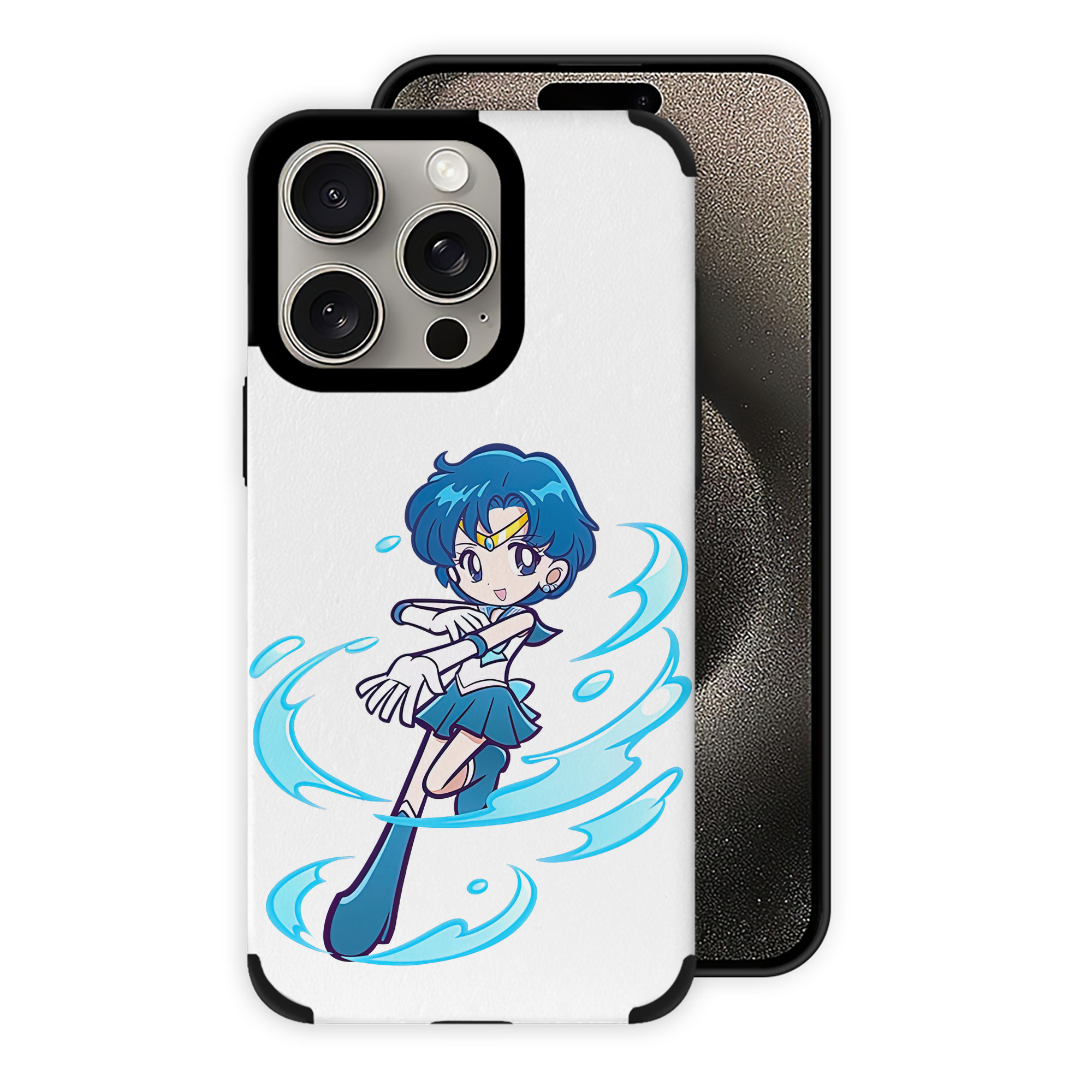 （画像用） 美少女戦士セーラームーン 水野 亜美 みずの あみ Sailor Moon Mizuno Ami 【iPhone15ProMax対応】 PUレザー スマホケース 耐衝撃＆黄変防止
