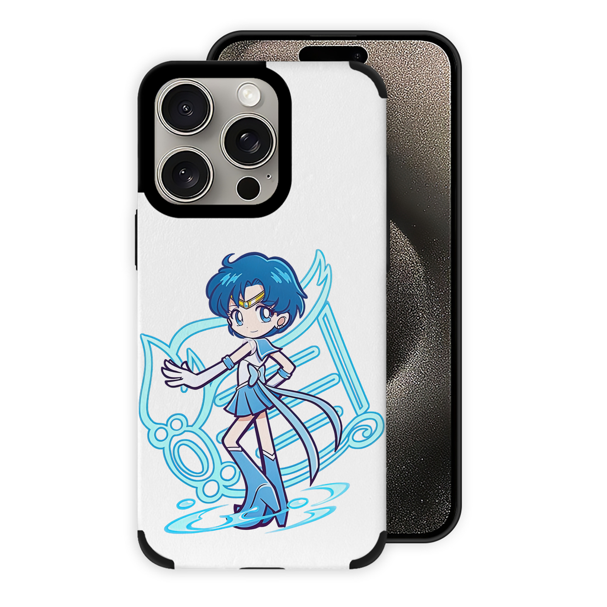 （画像用） 美少女戦士セーラームーン 水野 亜美 みずの あみ Sailor Moon Mizuno Ami 【iPhone15ProMax対応】 PUレザー スマホケース 耐衝撃＆黄変防止