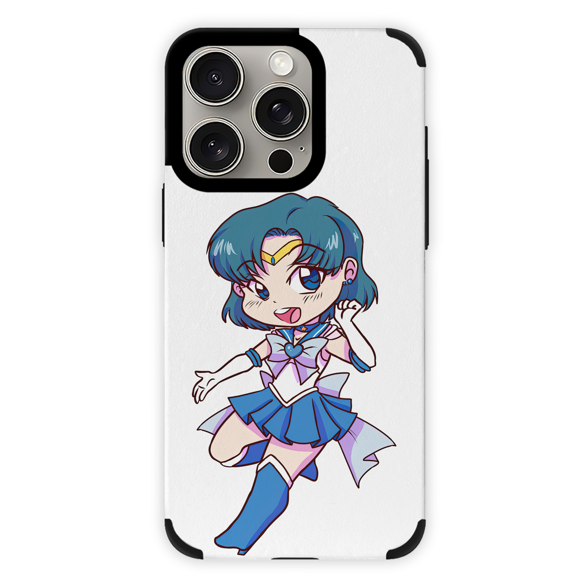 （画像用） 美少女戦士セーラームーン 水野 亜美 みずの あみ Sailor Moon Mizuno Ami 【iPhone15ProMax対応】 PUレザー スマホケース 耐衝撃＆黄変防止