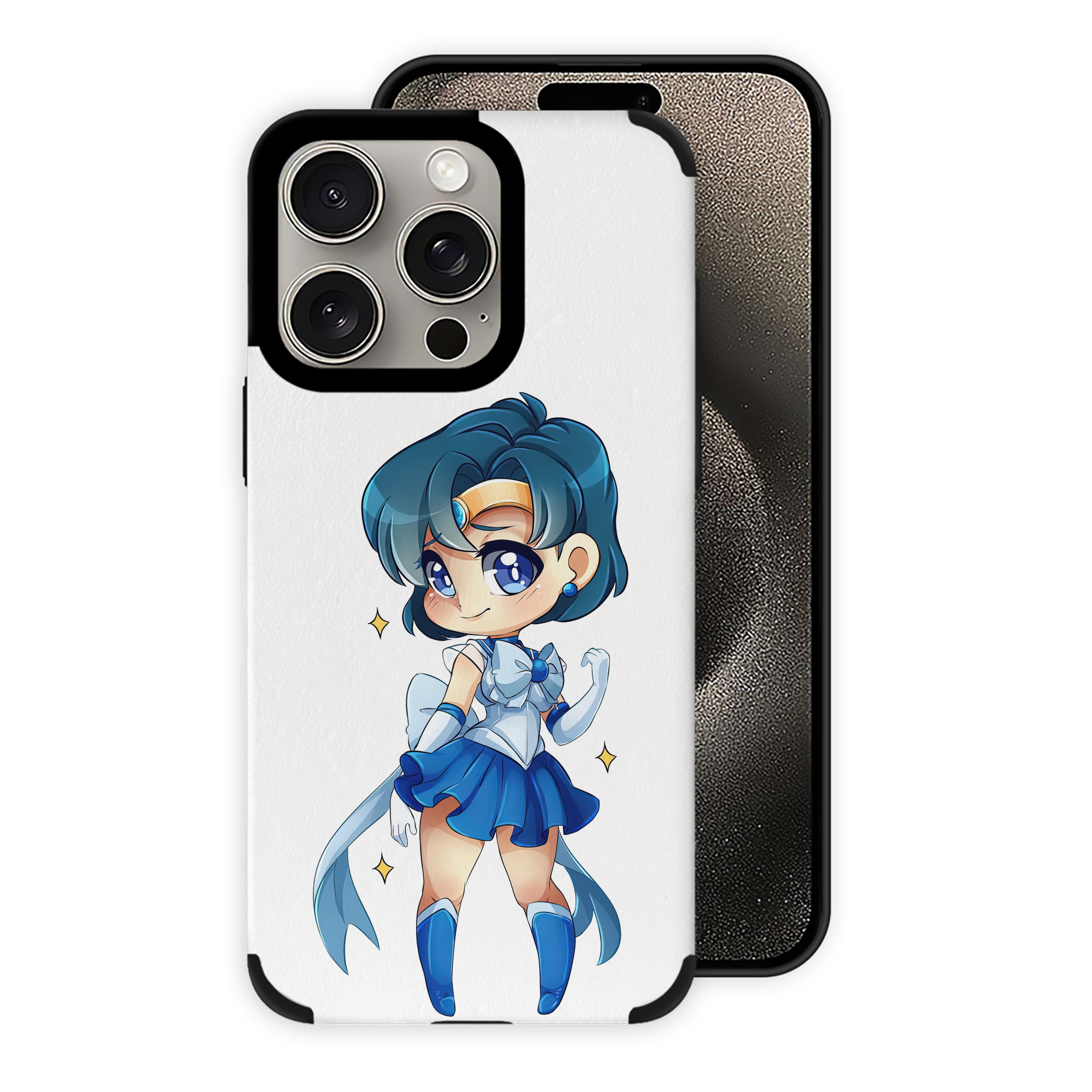 （画像用） 美少女戦士セーラームーン 水野 亜美 みずの あみ Sailor Moon Mizuno Ami 【iPhone15ProMax対応】 PUレザー スマホケース 耐衝撃＆黄変防止