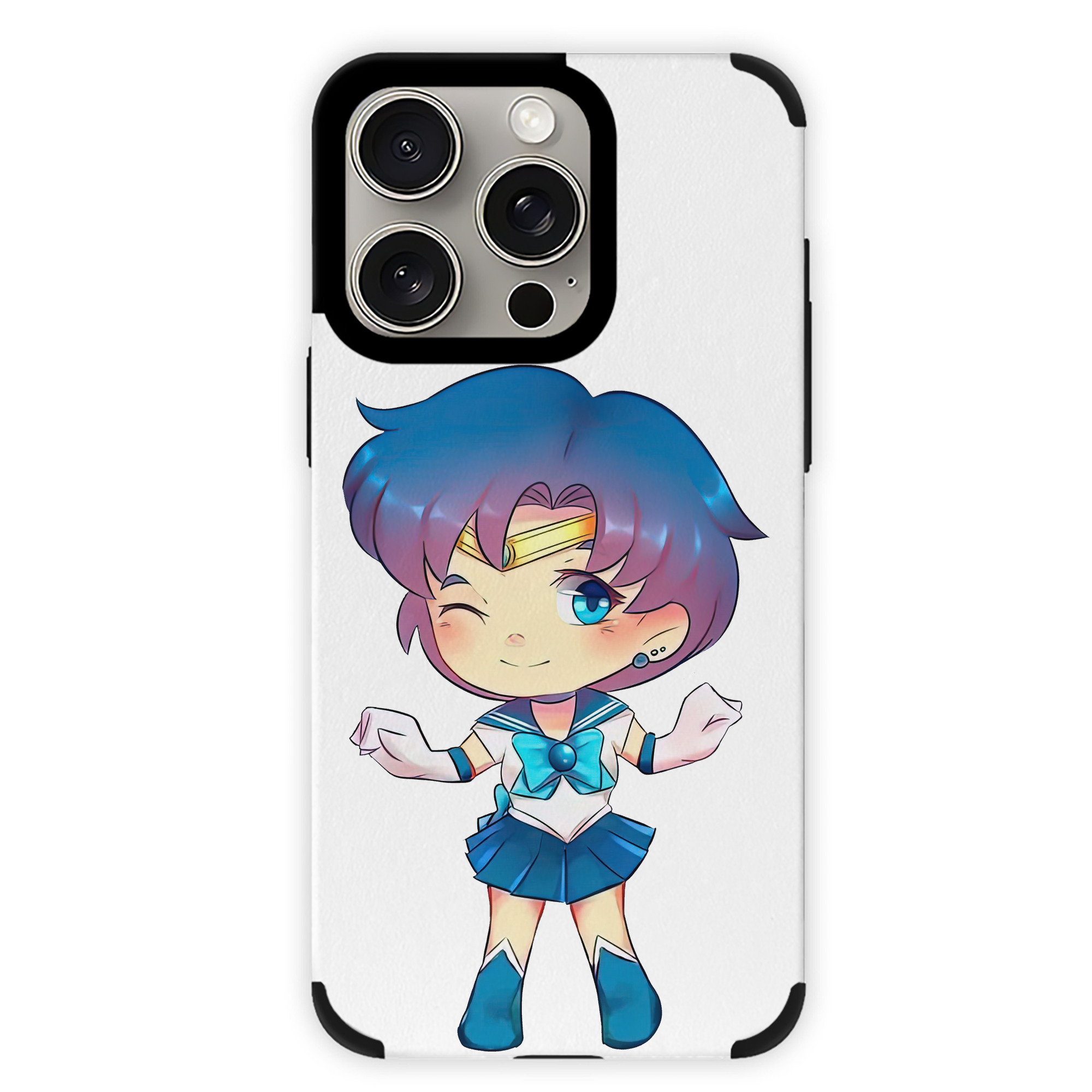 （画像用） 美少女戦士セーラームーン 水野 亜美 みずの あみ Sailor Moon Mizuno Ami 【iPhone15ProMax対応】 PUレザー スマホケース 耐衝撃＆黄変防止