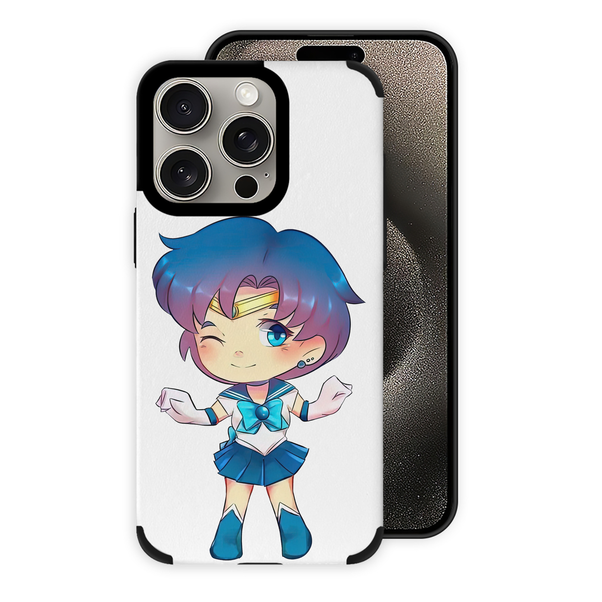 （画像用） 美少女戦士セーラームーン 水野 亜美 みずの あみ Sailor Moon Mizuno Ami 【iPhone15ProMax対応】 PUレザー スマホケース 耐衝撃＆黄変防止