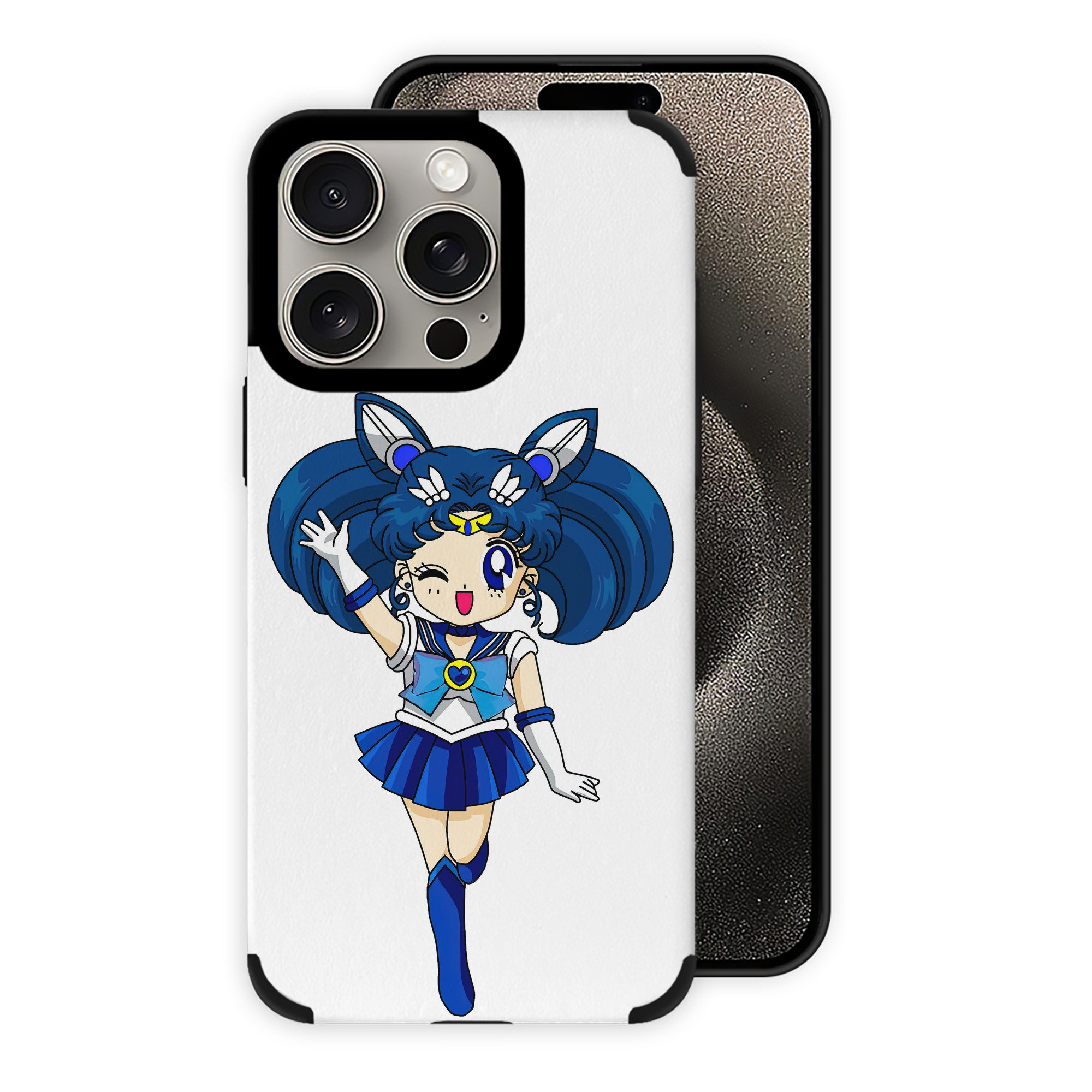 （画像用） 美少女戦士セーラームーン 水野 亜美 みずの あみ Sailor Moon Mizuno Ami 【iPhone15ProMax対応】 PUレザー スマホケース 耐衝撃＆黄変防止