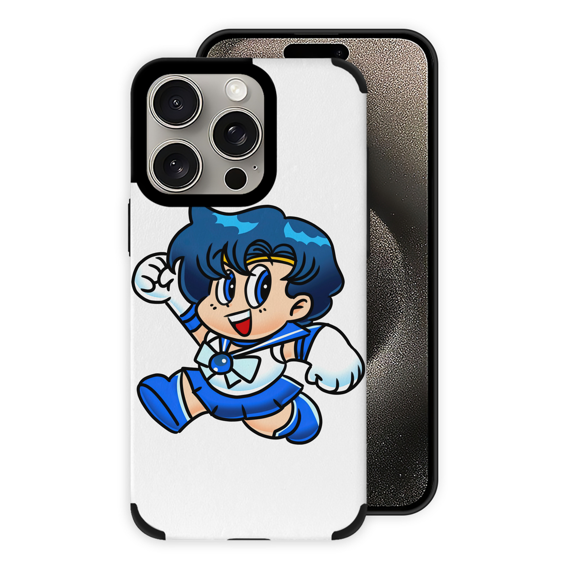 （画像用） 美少女戦士セーラームーン 水野 亜美 みずの あみ Sailor Moon Mizuno Ami 【iPhone15ProMax対応】 PUレザー スマホケース 耐衝撃＆黄変防止