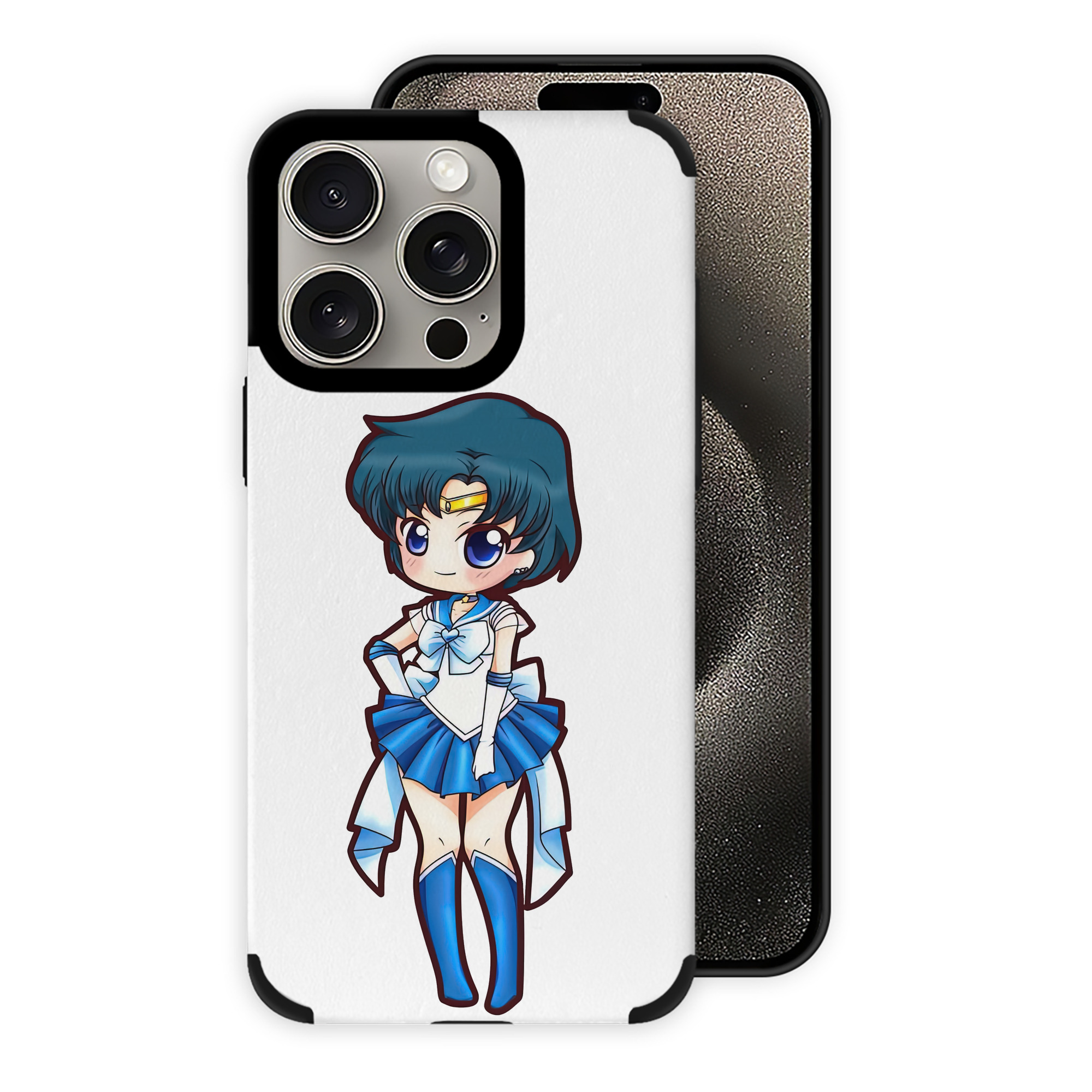 （画像用） 美少女戦士セーラームーン 水野 亜美 みずの あみ Sailor Moon Mizuno Ami 【iPhone15ProMax対応】 PUレザー スマホケース 耐衝撃＆黄変防止