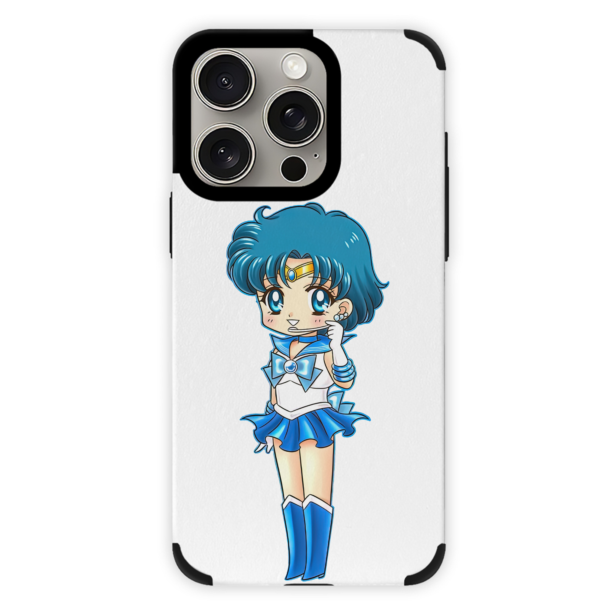 （画像用） 美少女戦士セーラームーン 水野 亜美 みずの あみ Sailor Moon Mizuno Ami 【iPhone15ProMax対応】 PUレザー スマホケース 耐衝撃＆黄変防止