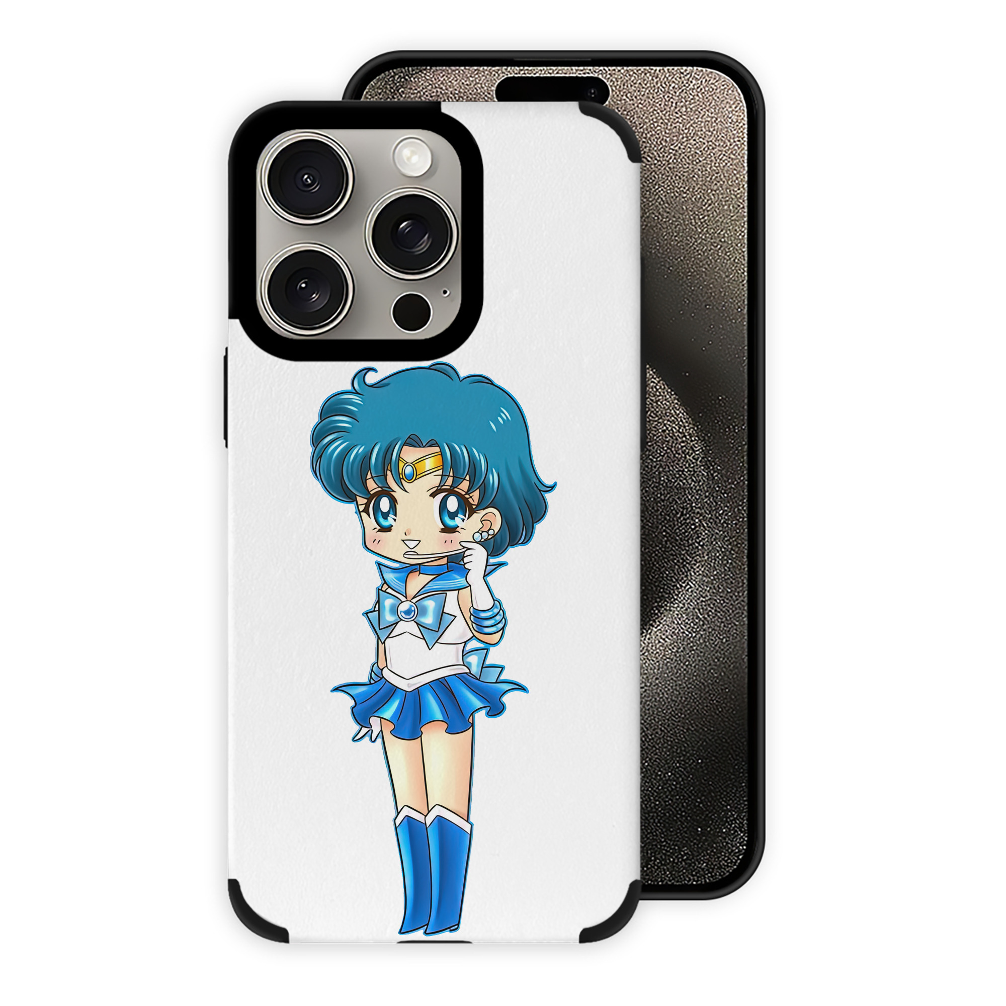 （画像用） 美少女戦士セーラームーン 水野 亜美 みずの あみ Sailor Moon Mizuno Ami 【iPhone15ProMax対応】 PUレザー スマホケース 耐衝撃＆黄変防止