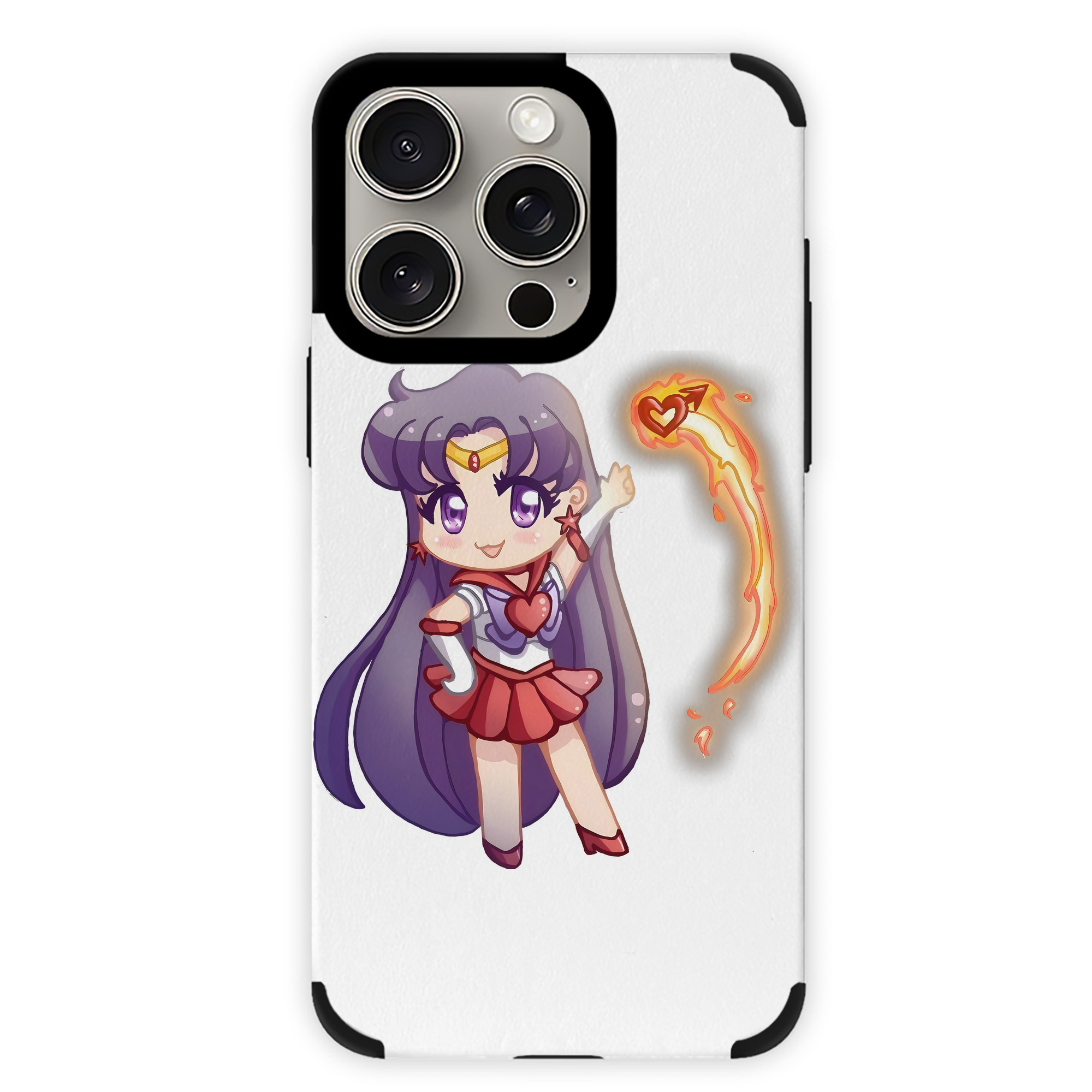 （画像用） 美少女戦士セーラームーン 火野レイ ひの レイ Sailor Moon Hino Rei （セーラーマーズ,Sailor Mars） 【iPhone15ProMax対応】 PUレザー スマホケース 耐衝撃＆黄変防止