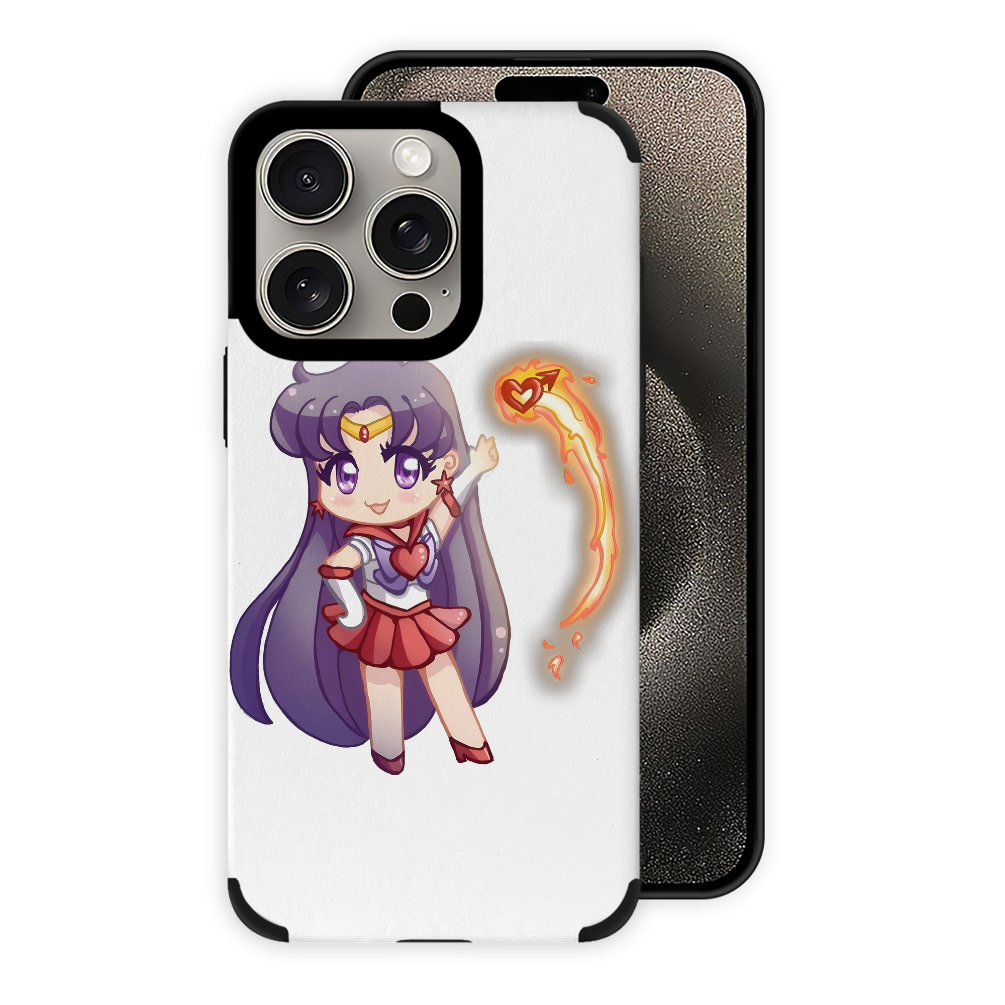 （画像用） 美少女戦士セーラームーン 火野レイ ひの レイ Sailor Moon Hino Rei （セーラーマーズ,Sailor Mars） 【iPhone15ProMax対応】 PUレザー スマホケース 耐衝撃＆黄変防止