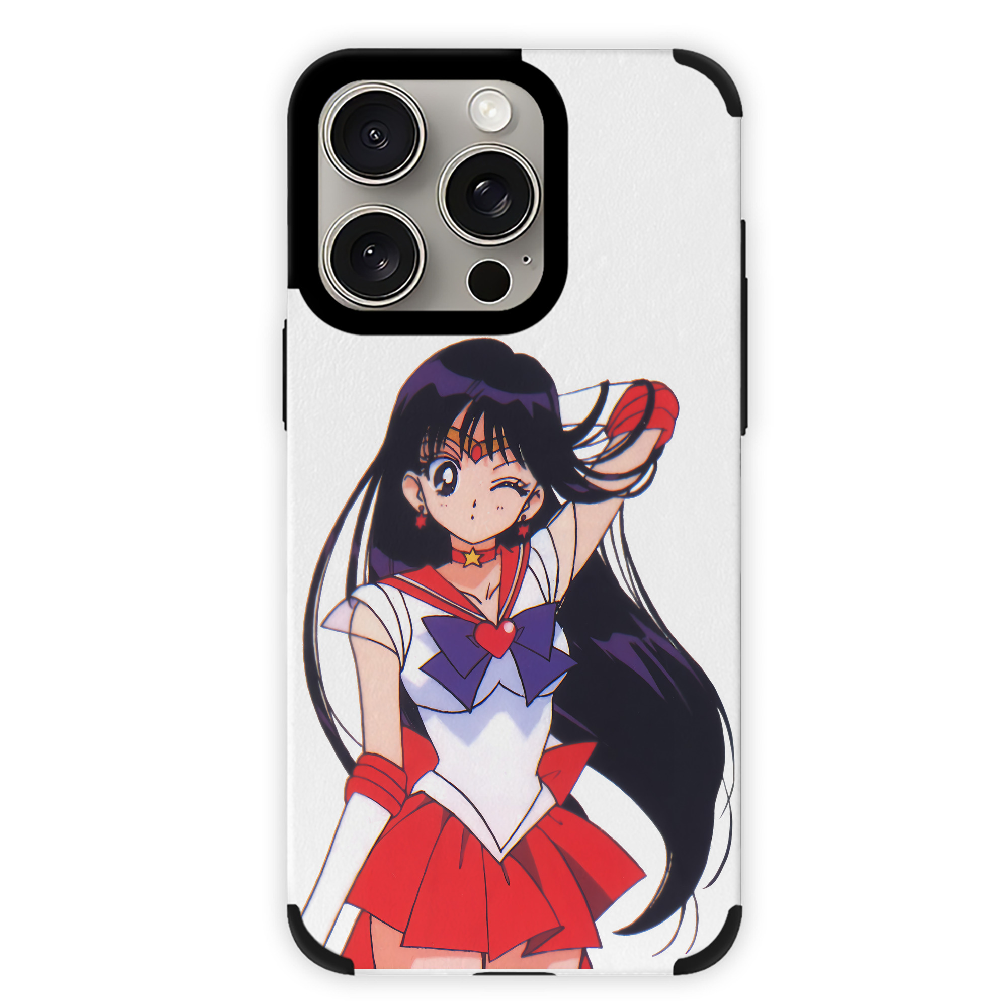 （画像用） 美少女戦士セーラームーン 火野レイ ひの レイ Sailor Moon Hino Rei （セーラーマーズ,Sailor Mars） 【iPhone15ProMax対応】 PUレザー スマホケース 耐衝撃＆黄変防止