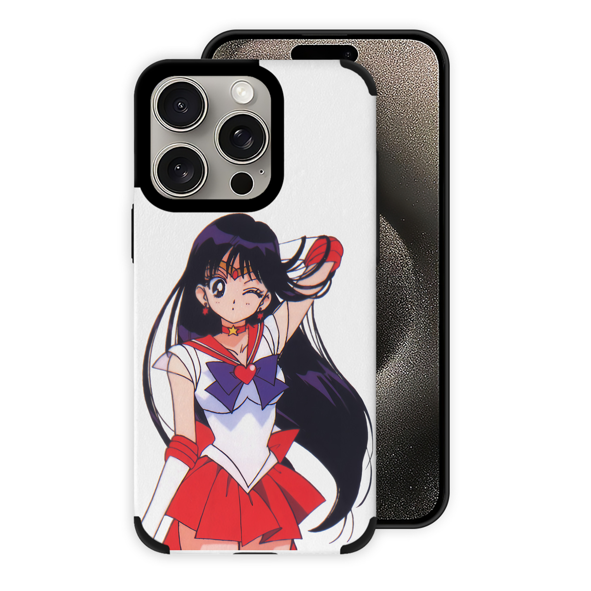 （画像用） 美少女戦士セーラームーン 火野レイ ひの レイ Sailor Moon Hino Rei （セーラーマーズ,Sailor Mars） 【iPhone15ProMax対応】 PUレザー スマホケース 耐衝撃＆黄変防止