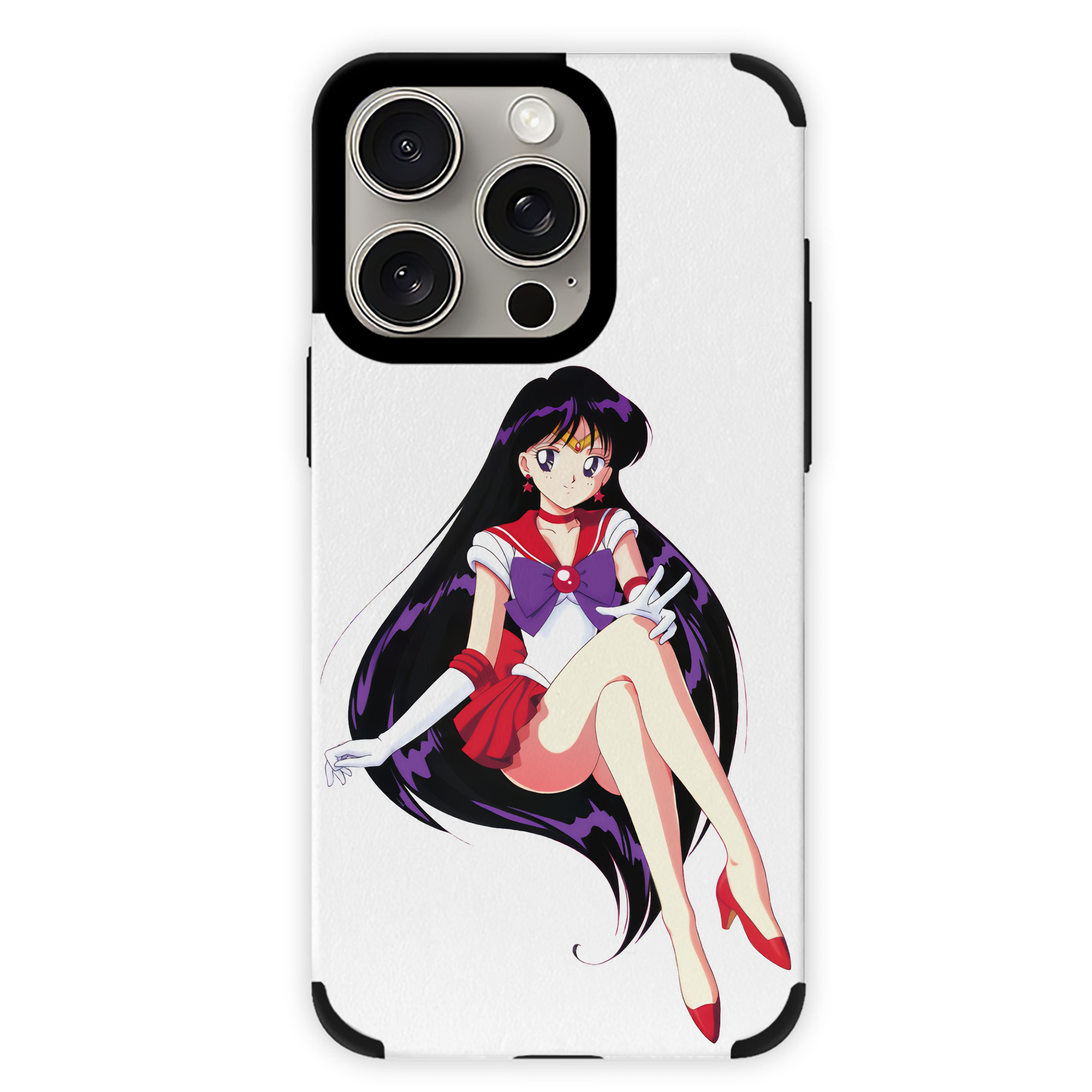 （画像用） 美少女戦士セーラームーン 火野レイ ひの レイ Sailor Moon Hino Rei （セーラーマーズ,Sailor Mars） 【iPhone15ProMax対応】 PUレザー スマホケース 耐衝撃＆黄変防止