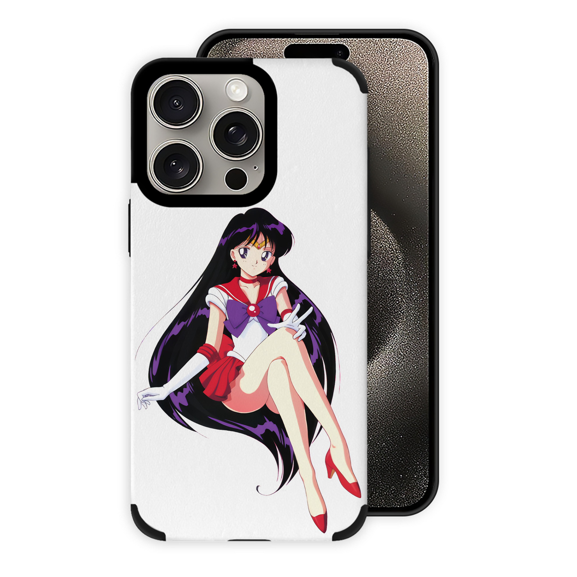 （画像用） 美少女戦士セーラームーン 火野レイ ひの レイ Sailor Moon Hino Rei （セーラーマーズ,Sailor Mars） 【iPhone15ProMax対応】 PUレザー スマホケース 耐衝撃＆黄変防止