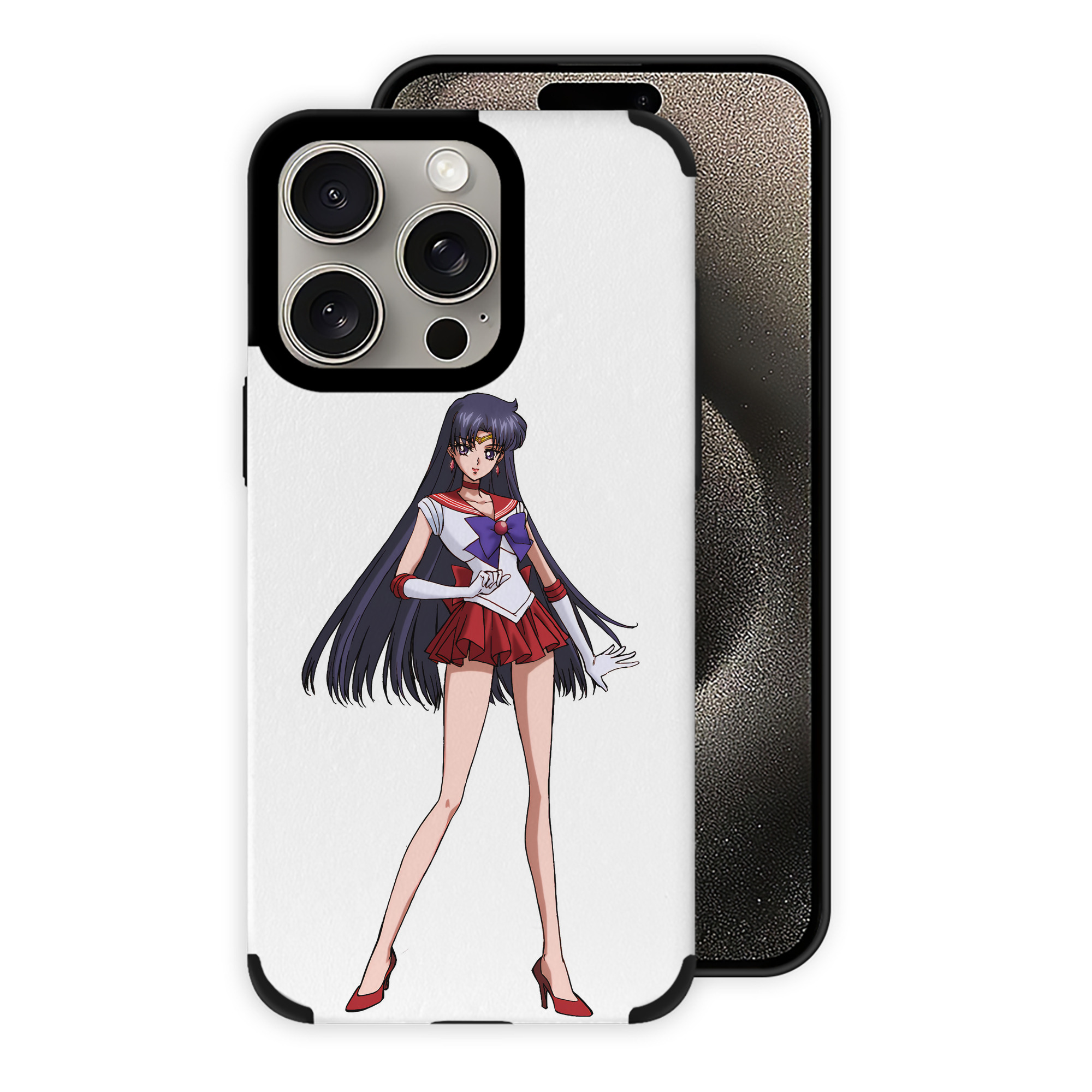 （画像用） 美少女戦士セーラームーン 火野レイ ひの レイ Sailor Moon Hino Rei （セーラーマーズ,Sailor Mars） 【iPhone15ProMax対応】 PUレザー スマホケース 耐衝撃＆黄変防止