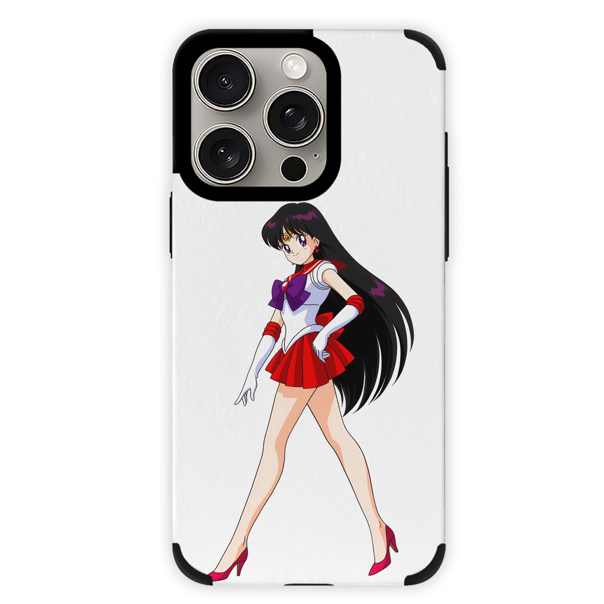 （画像用） 美少女戦士セーラームーン 火野レイ ひの レイ Sailor Moon Hino Rei （セーラーマーズ,Sailor Mars） 【iPhone15ProMax対応】 PUレザー スマホケース 耐衝撃＆黄変防止
