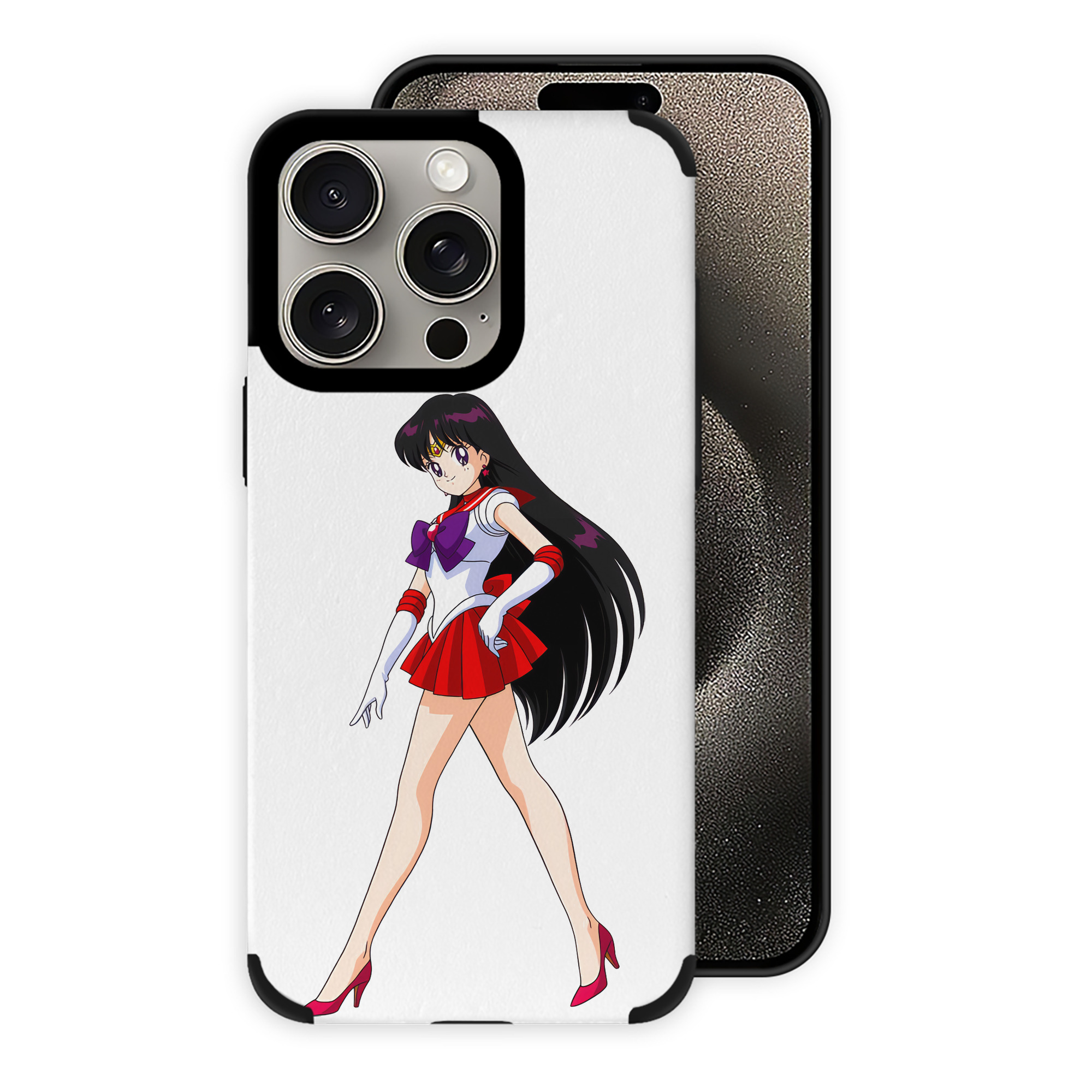 （画像用） 美少女戦士セーラームーン 火野レイ ひの レイ Sailor Moon Hino Rei （セーラーマーズ,Sailor Mars） 【iPhone15ProMax対応】 PUレザー スマホケース 耐衝撃＆黄変防止