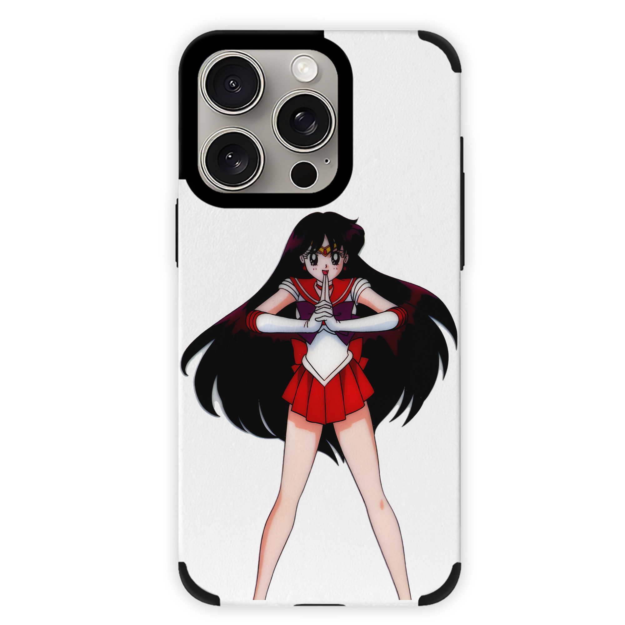 （画像用） 美少女戦士セーラームーン 火野レイ ひの レイ Sailor Moon Hino Rei （セーラーマーズ,Sailor Mars） 【iPhone15ProMax対応】 PUレザー スマホケース 耐衝撃＆黄変防止