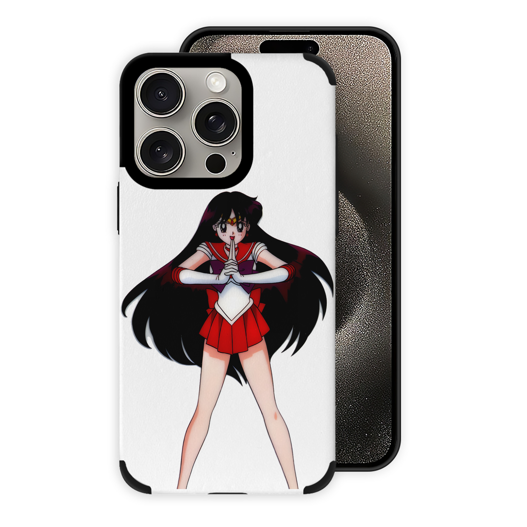 （画像用） 美少女戦士セーラームーン 火野レイ ひの レイ Sailor Moon Hino Rei （セーラーマーズ,Sailor Mars） 【iPhone15ProMax対応】 PUレザー スマホケース 耐衝撃＆黄変防止