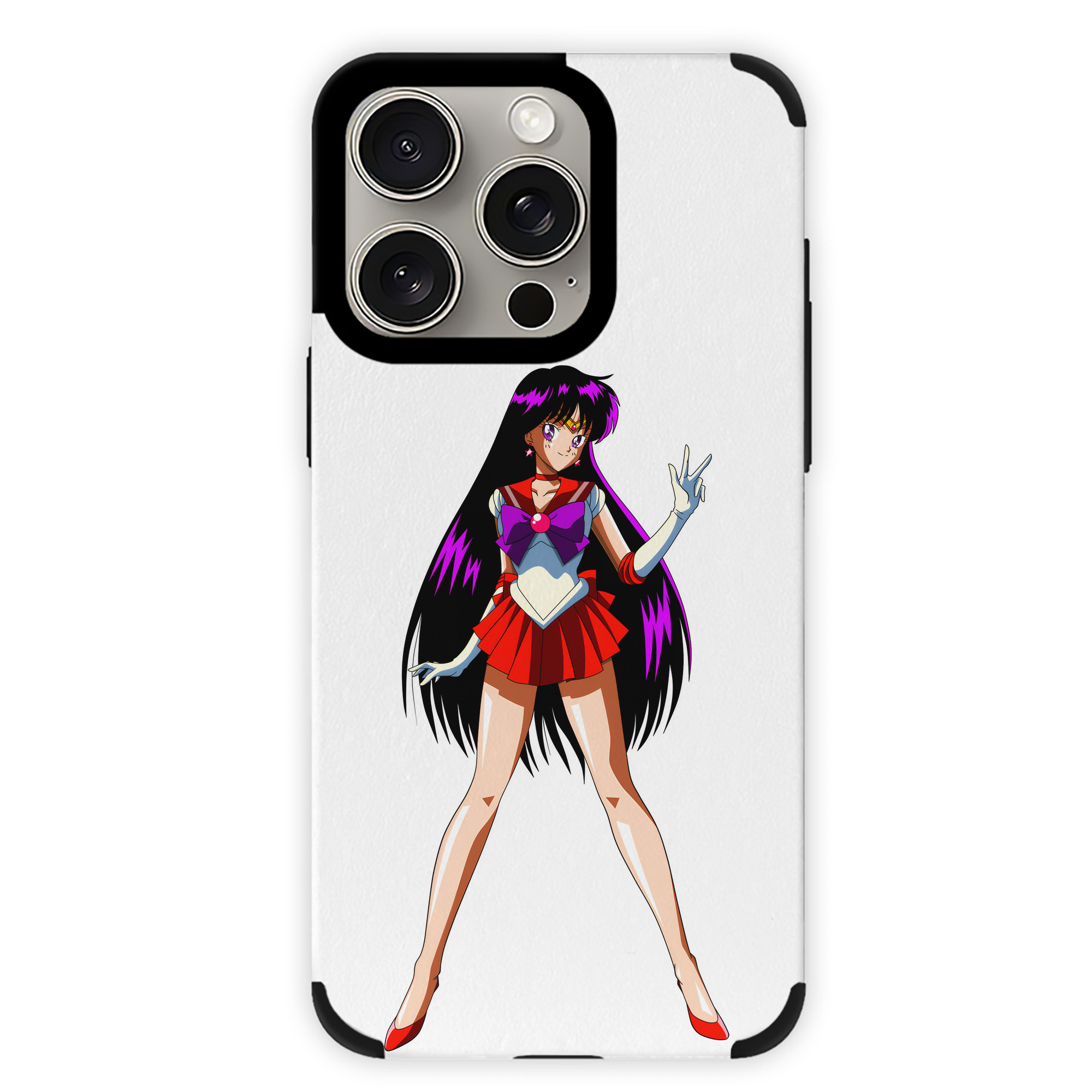 （画像用） 美少女戦士セーラームーン 火野レイ ひの レイ Sailor Moon Hino Rei （セーラーマーズ,Sailor Mars） 【iPhone15ProMax対応】 PUレザー スマホケース 耐衝撃＆黄変防止