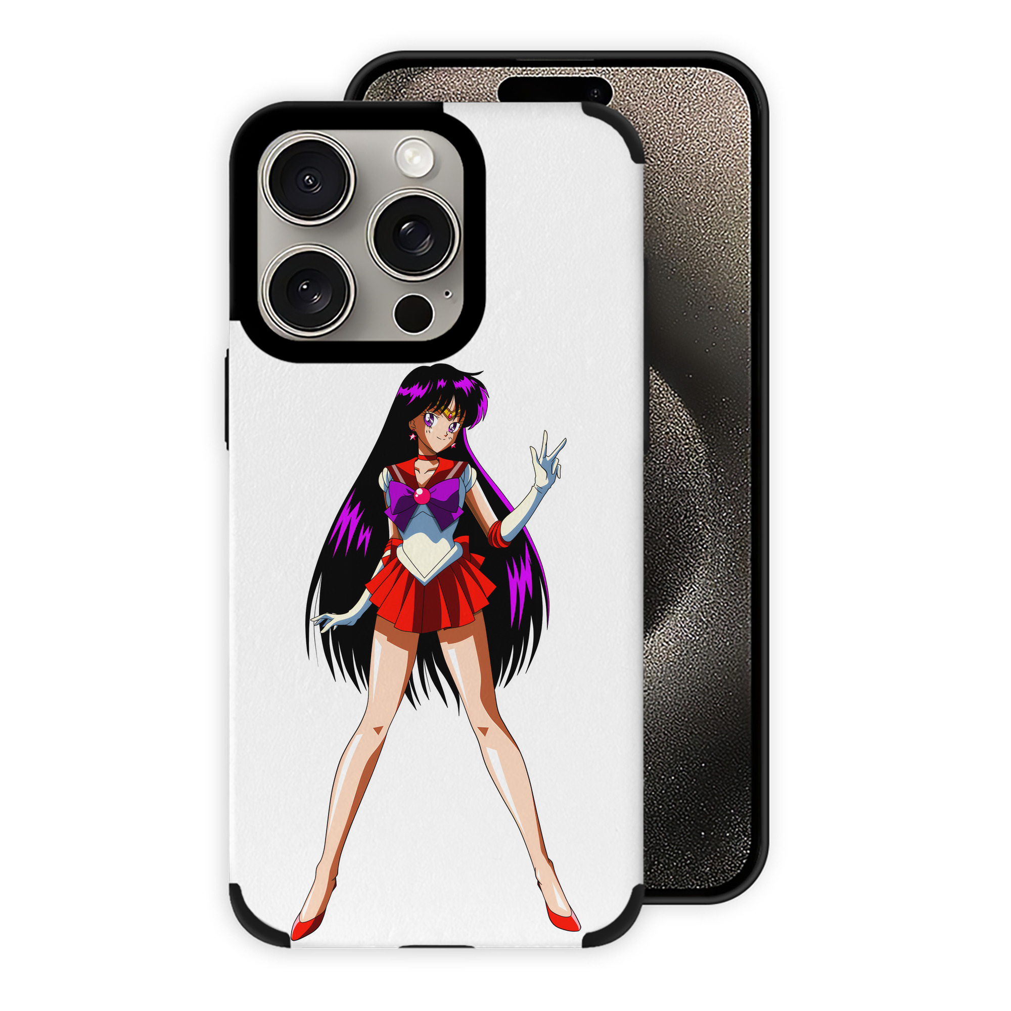 （画像用） 美少女戦士セーラームーン 火野レイ ひの レイ Sailor Moon Hino Rei （セーラーマーズ,Sailor Mars） 【iPhone15ProMax対応】 PUレザー スマホケース 耐衝撃＆黄変防止