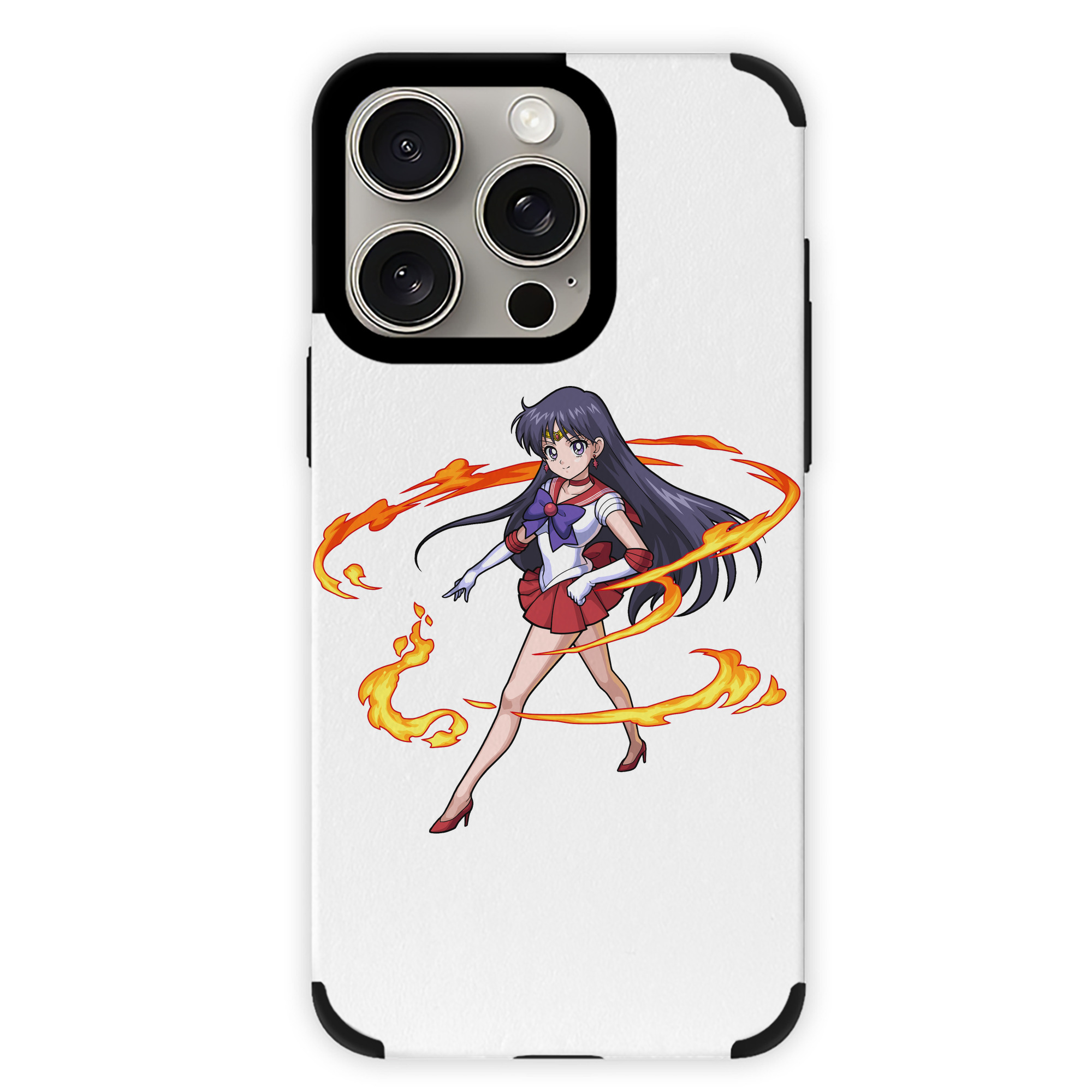 （画像用） 美少女戦士セーラームーン 火野レイ ひの レイ Sailor Moon Hino Rei （セーラーマーズ,Sailor Mars） 【iPhone15ProMax対応】 PUレザー スマホケース 耐衝撃＆黄変防止