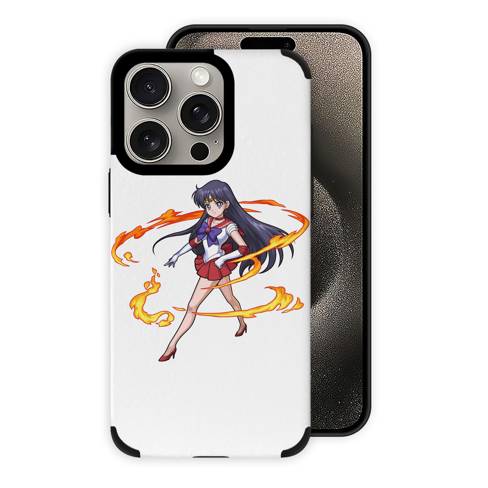 （画像用） 美少女戦士セーラームーン 火野レイ ひの レイ Sailor Moon Hino Rei （セーラーマーズ,Sailor Mars） 【iPhone15ProMax対応】 PUレザー スマホケース 耐衝撃＆黄変防止