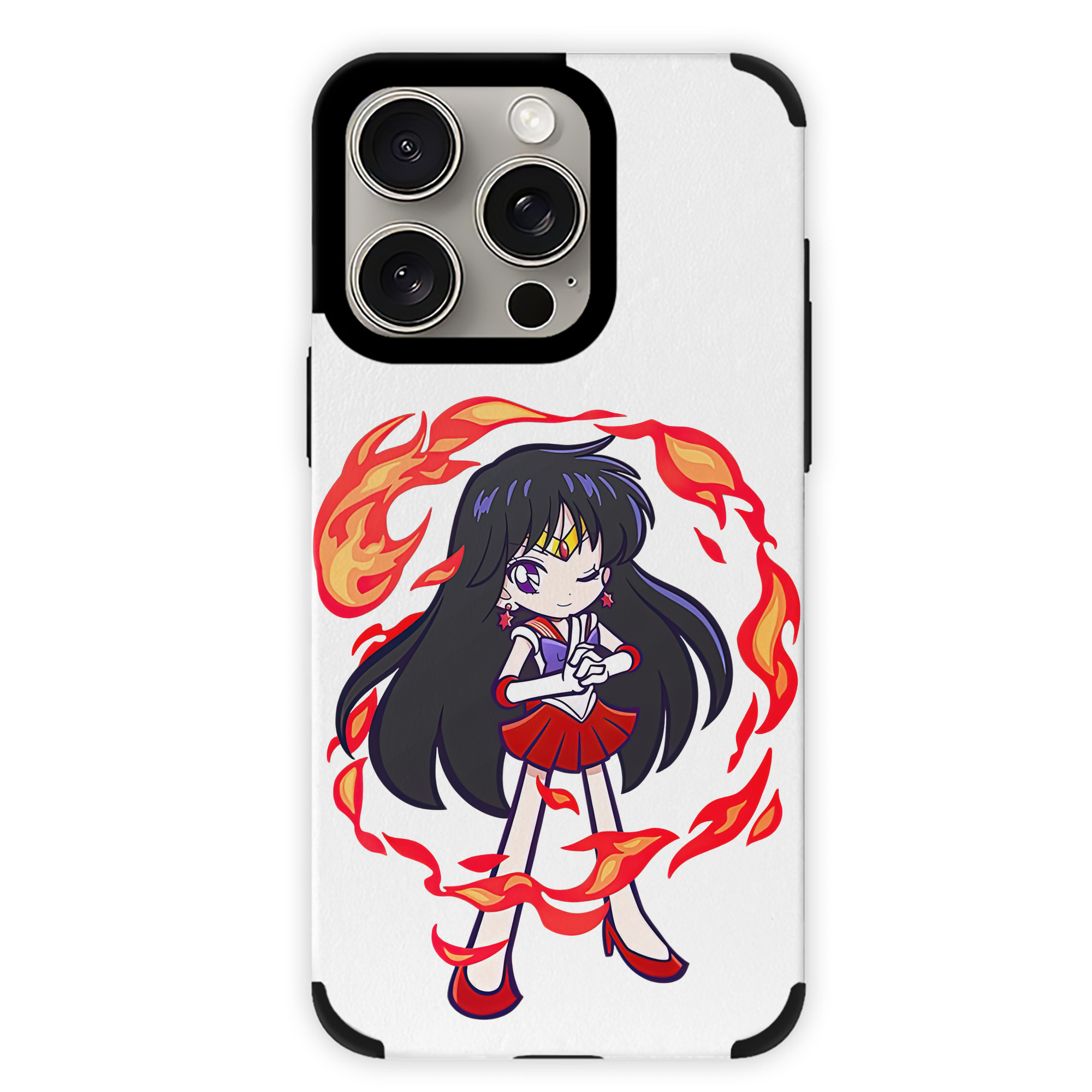 （画像用） 美少女戦士セーラームーン 火野レイ ひの レイ Sailor Moon Hino Rei （セーラーマーズ,Sailor Mars） 【iPhone15ProMax対応】 PUレザー スマホケース 耐衝撃＆黄変防止