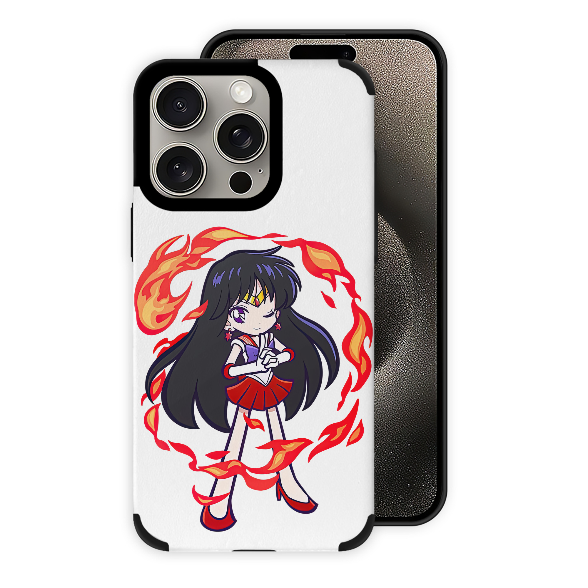 （画像用） 美少女戦士セーラームーン 火野レイ ひの レイ Sailor Moon Hino Rei （セーラーマーズ,Sailor Mars） 【iPhone15ProMax対応】 PUレザー スマホケース 耐衝撃＆黄変防止
