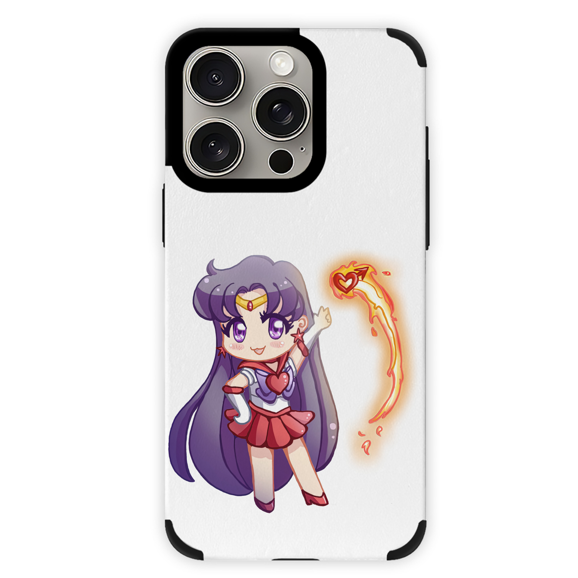 （画像用） 美少女戦士セーラームーン 火野レイ ひの レイ Sailor Moon Hino Rei （セーラーマーズ,Sailor Mars） 【iPhone15ProMax対応】 PUレザー スマホケース 耐衝撃＆黄変防止