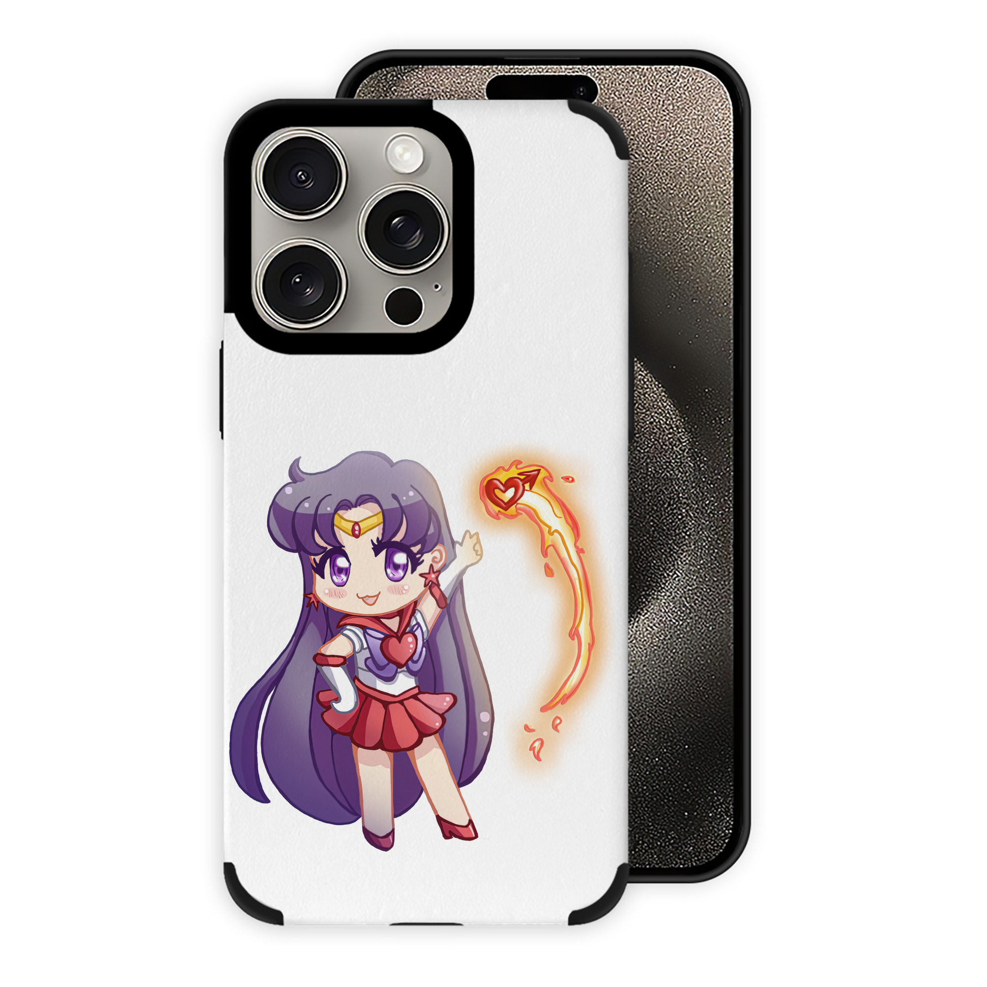 （画像用） 美少女戦士セーラームーン 火野レイ ひの レイ Sailor Moon Hino Rei （セーラーマーズ,Sailor Mars） 【iPhone15ProMax対応】 PUレザー スマホケース 耐衝撃＆黄変防止