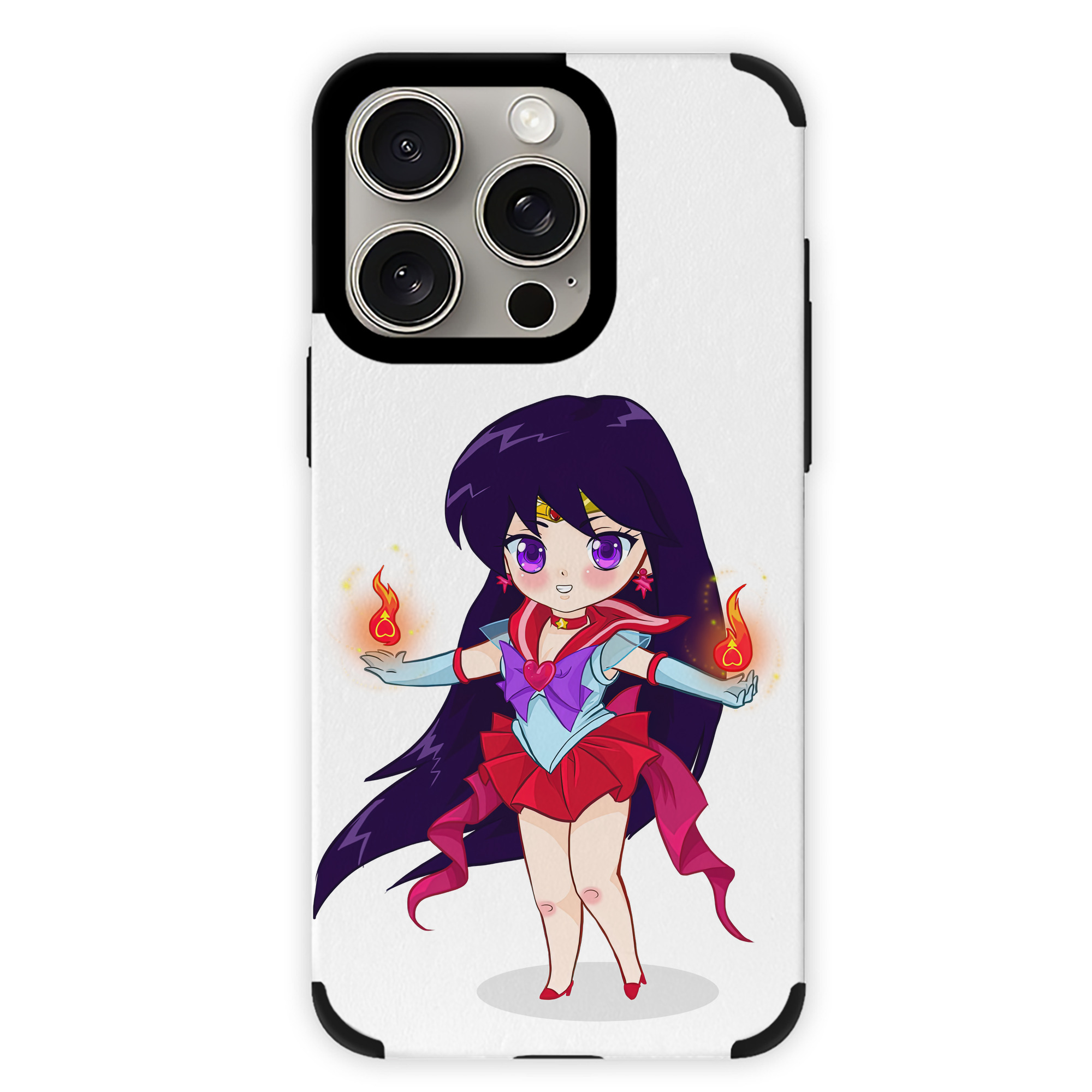 （画像用） 美少女戦士セーラームーン 火野レイ ひの レイ Sailor Moon Hino Rei （セーラーマーズ,Sailor Mars） 【iPhone15ProMax対応】 PUレザー スマホケース 耐衝撃＆黄変防止
