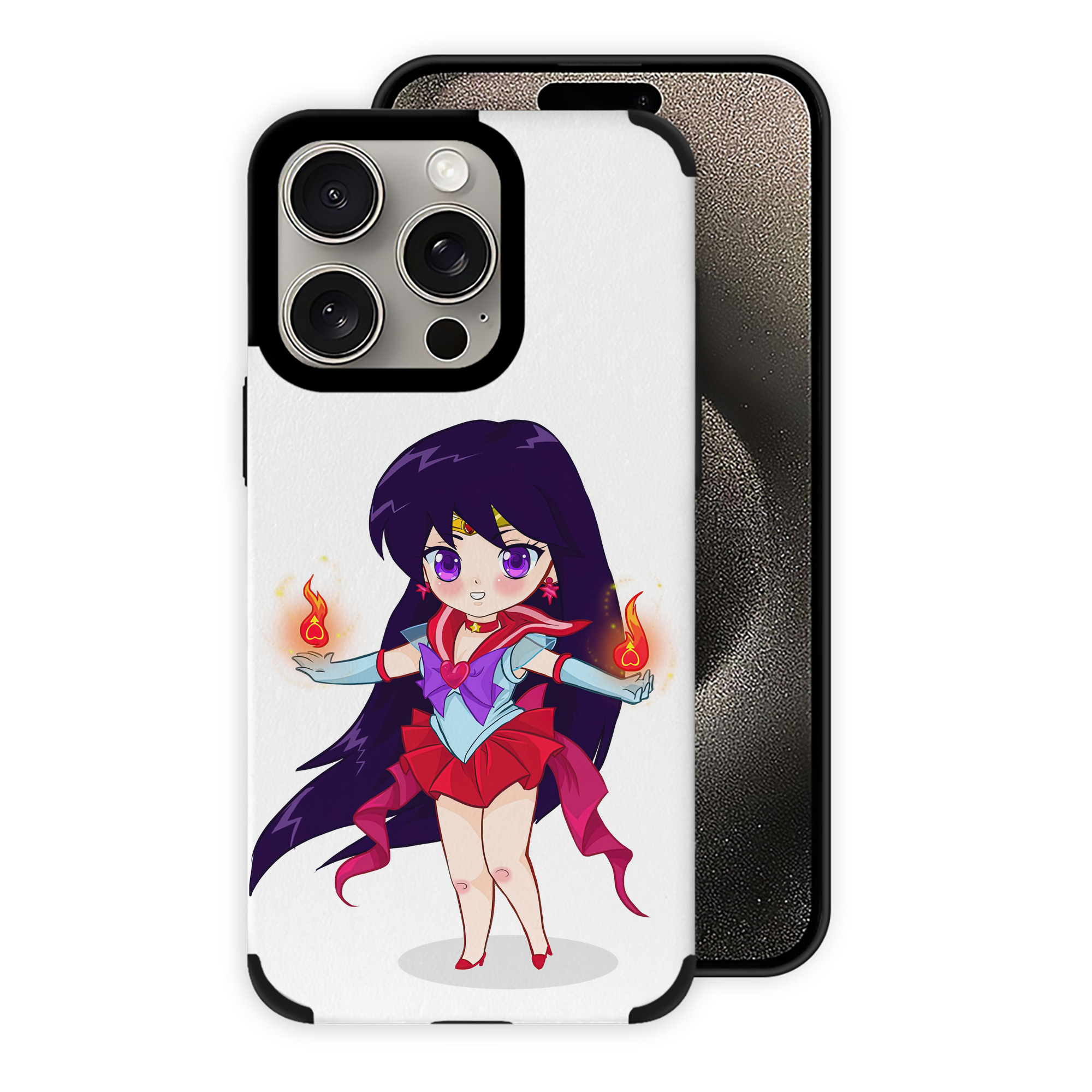 （画像用） 美少女戦士セーラームーン 火野レイ ひの レイ Sailor Moon Hino Rei （セーラーマーズ,Sailor Mars） 【iPhone15ProMax対応】 PUレザー スマホケース 耐衝撃＆黄変防止