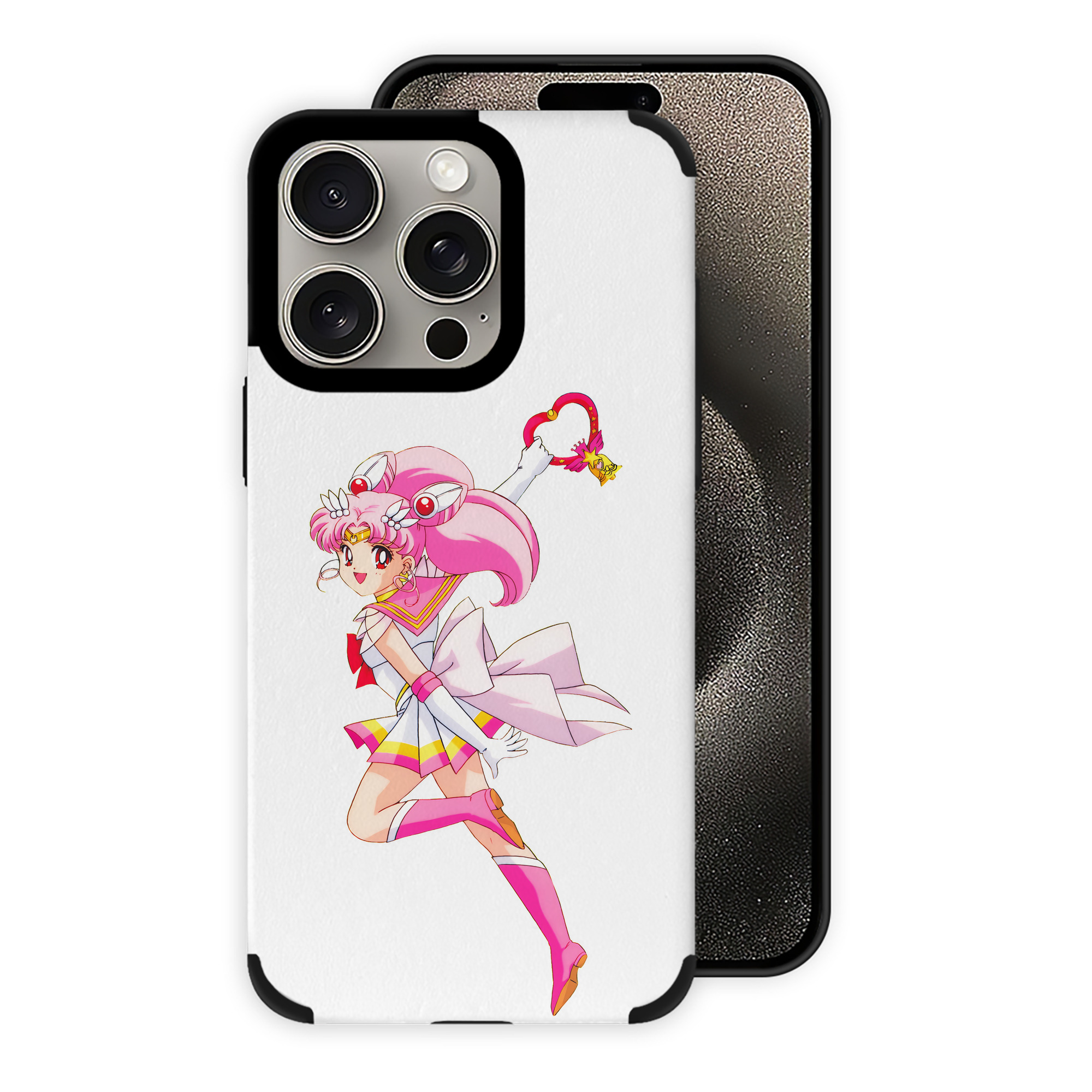 （画像用） 美少女戦士セーラームーン ちびうさ Sailor Moon Chibiusa Tsukino Usagi Small Lady Serenity 【iPhone15ProMax対応】 PUレザー スマホケース 耐衝撃＆黄変防止