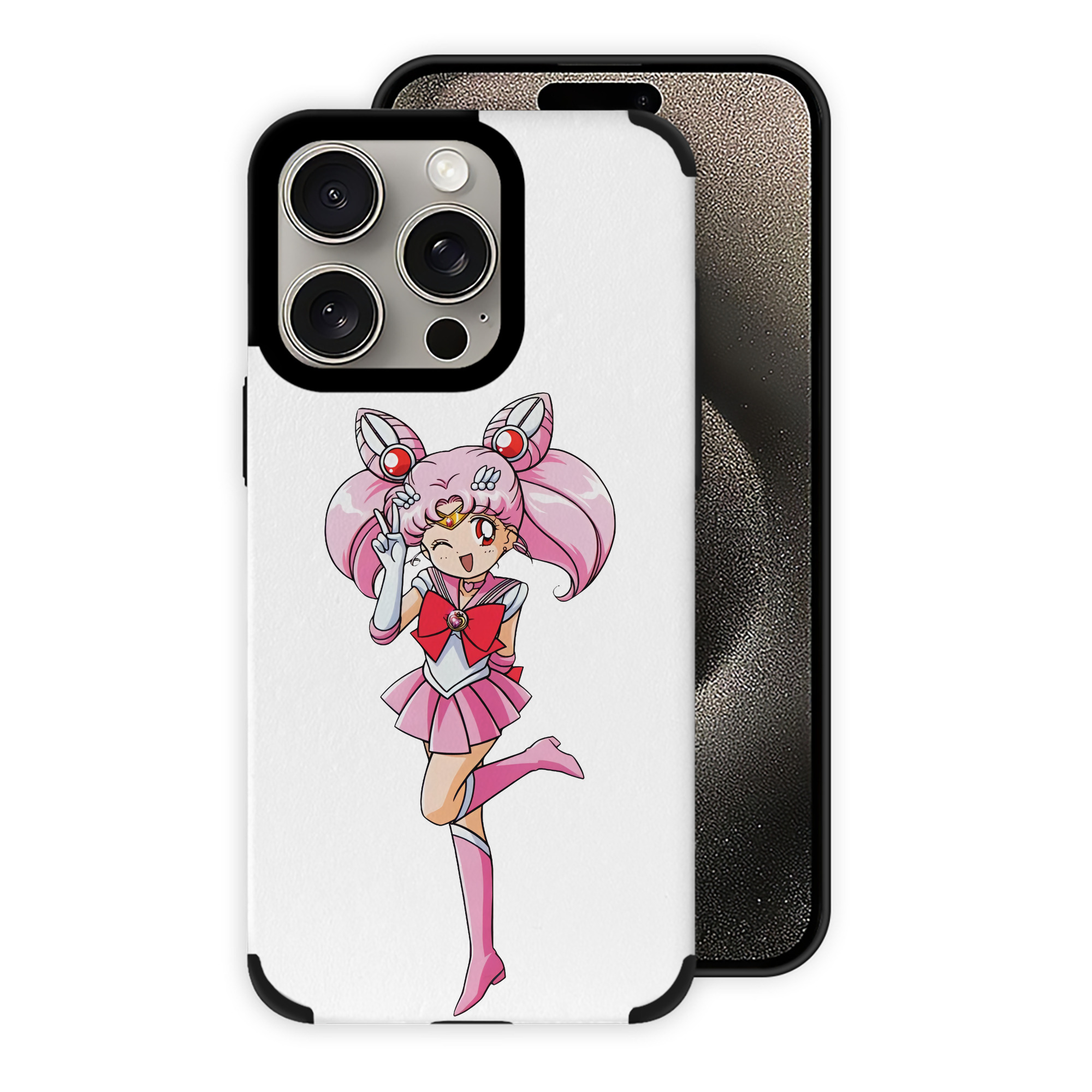 （画像用） 美少女戦士セーラームーン ちびうさ Sailor Moon Chibiusa Tsukino Usagi Small Lady Serenity 【iPhone15ProMax対応】 PUレザー スマホケース 耐衝撃＆黄変防止