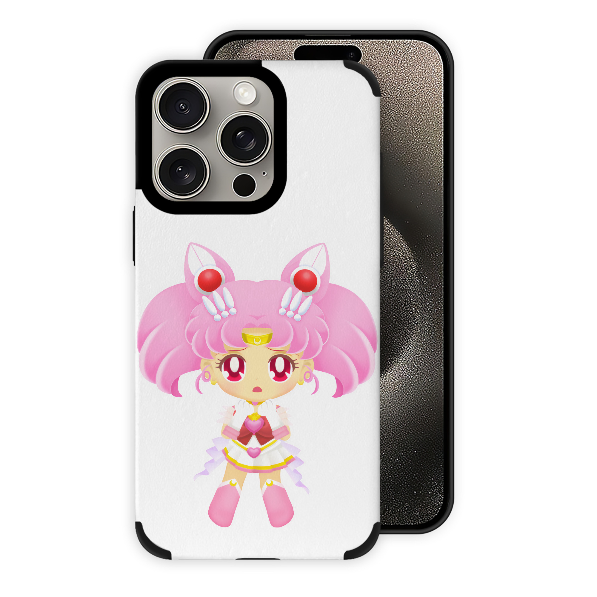 （画像用） 美少女戦士セーラームーン ちびうさ Sailor Moon Chibiusa Tsukino Usagi Small Lady Serenity 【iPhone15ProMax対応】 PUレザー スマホケース 耐衝撃＆黄変防止