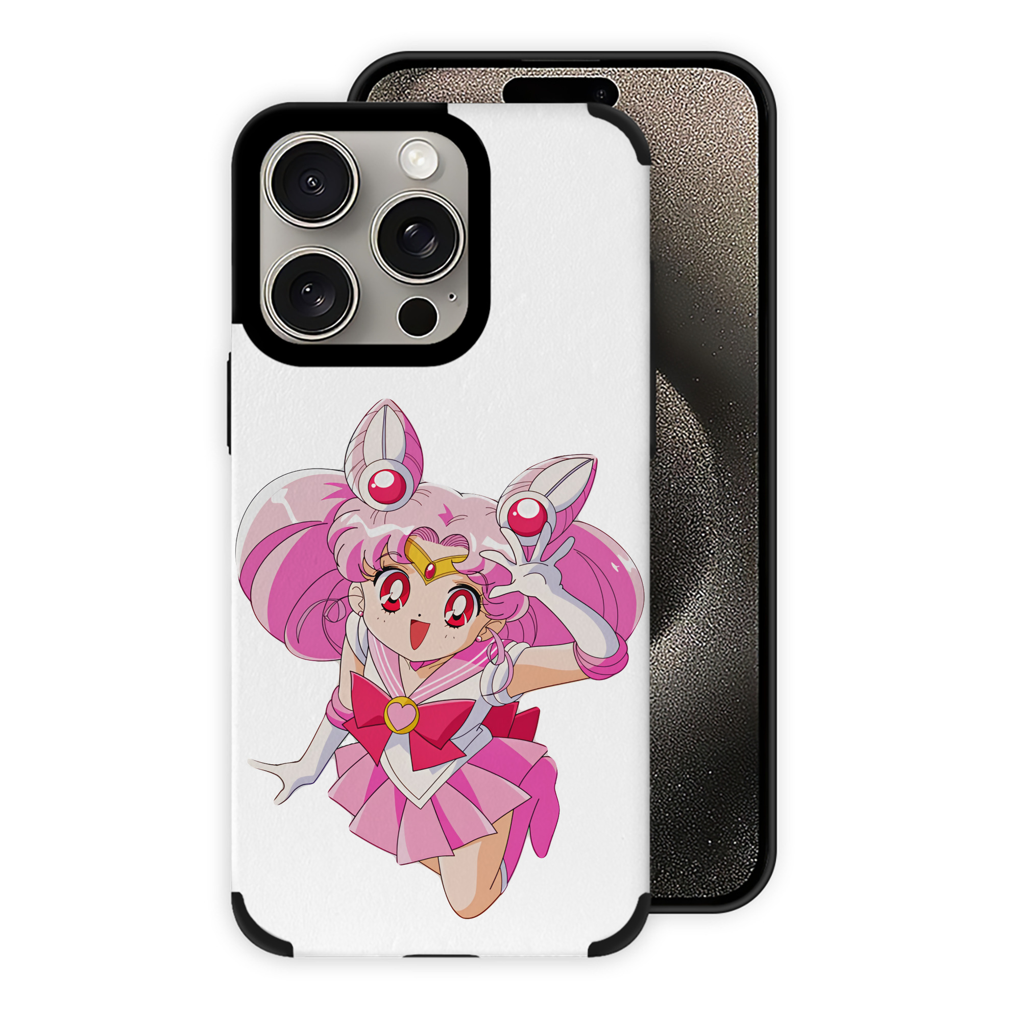 （画像用） 美少女戦士セーラームーン ちびうさ Sailor Moon Chibiusa Tsukino Usagi Small Lady Serenity 【iPhone15ProMax対応】 PUレザー スマホケース 耐衝撃＆黄変防止