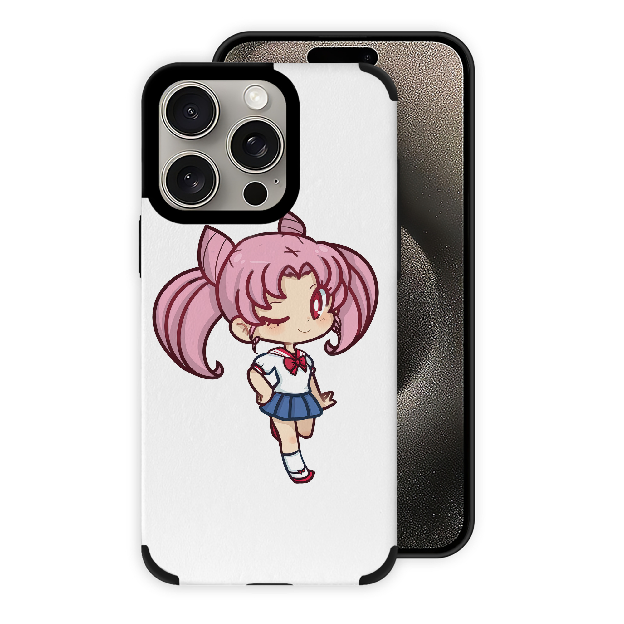 （画像用） 美少女戦士セーラームーン ちびうさ Sailor Moon Chibiusa Tsukino Usagi Small Lady Serenity 【iPhone15ProMax対応】 PUレザー スマホケース 耐衝撃＆黄変防止