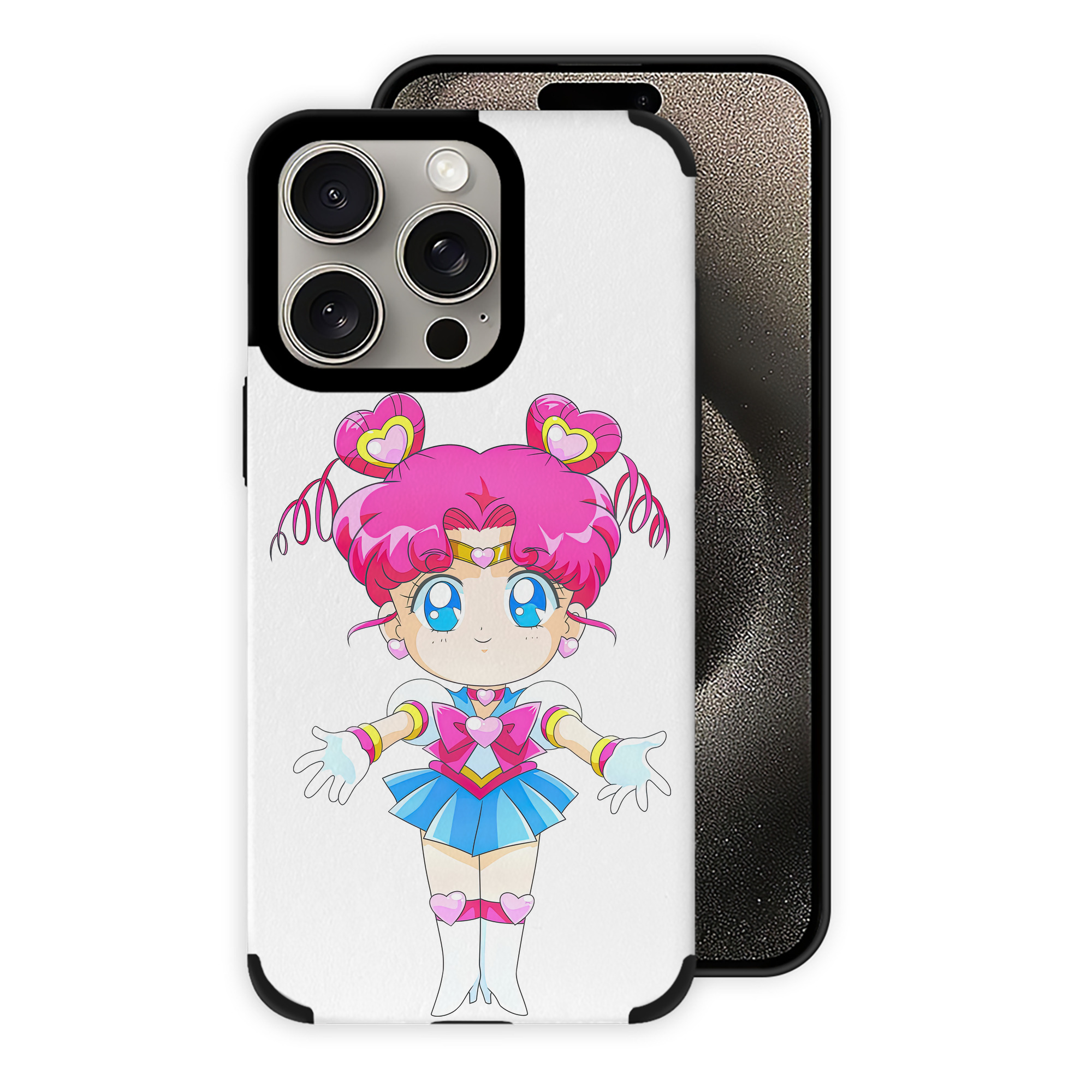 （画像用） 美少女戦士セーラームーン ちびうさ Sailor Moon Chibiusa Tsukino Usagi Small Lady Serenity 【iPhone15ProMax対応】 PUレザー スマホケース 耐衝撃＆黄変防止
