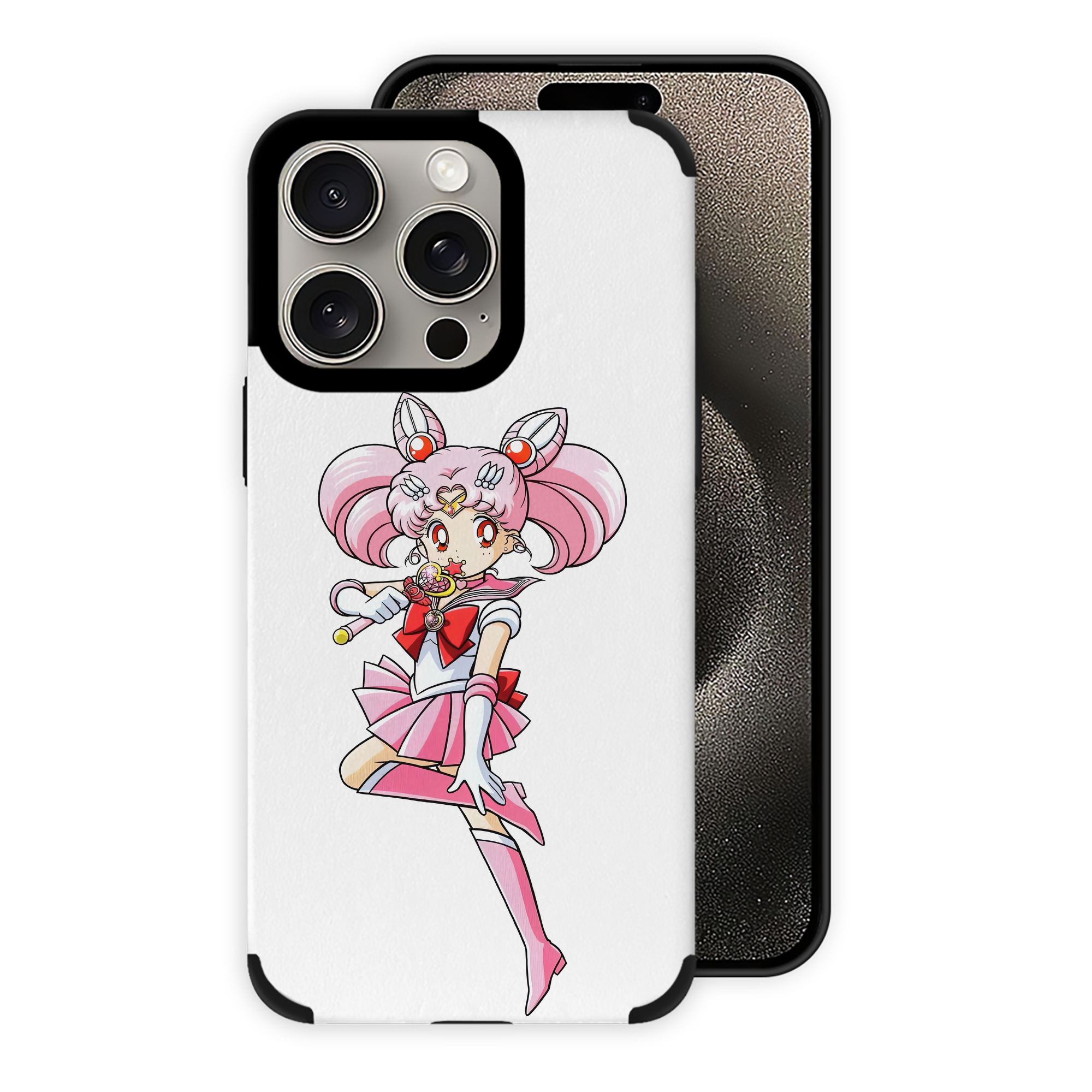 （画像用） 美少女戦士セーラームーン ちびうさ Sailor Moon Chibiusa Tsukino Usagi Small Lady Serenity 【iPhone15ProMax対応】 PUレザー スマホケース 耐衝撃＆黄変防止